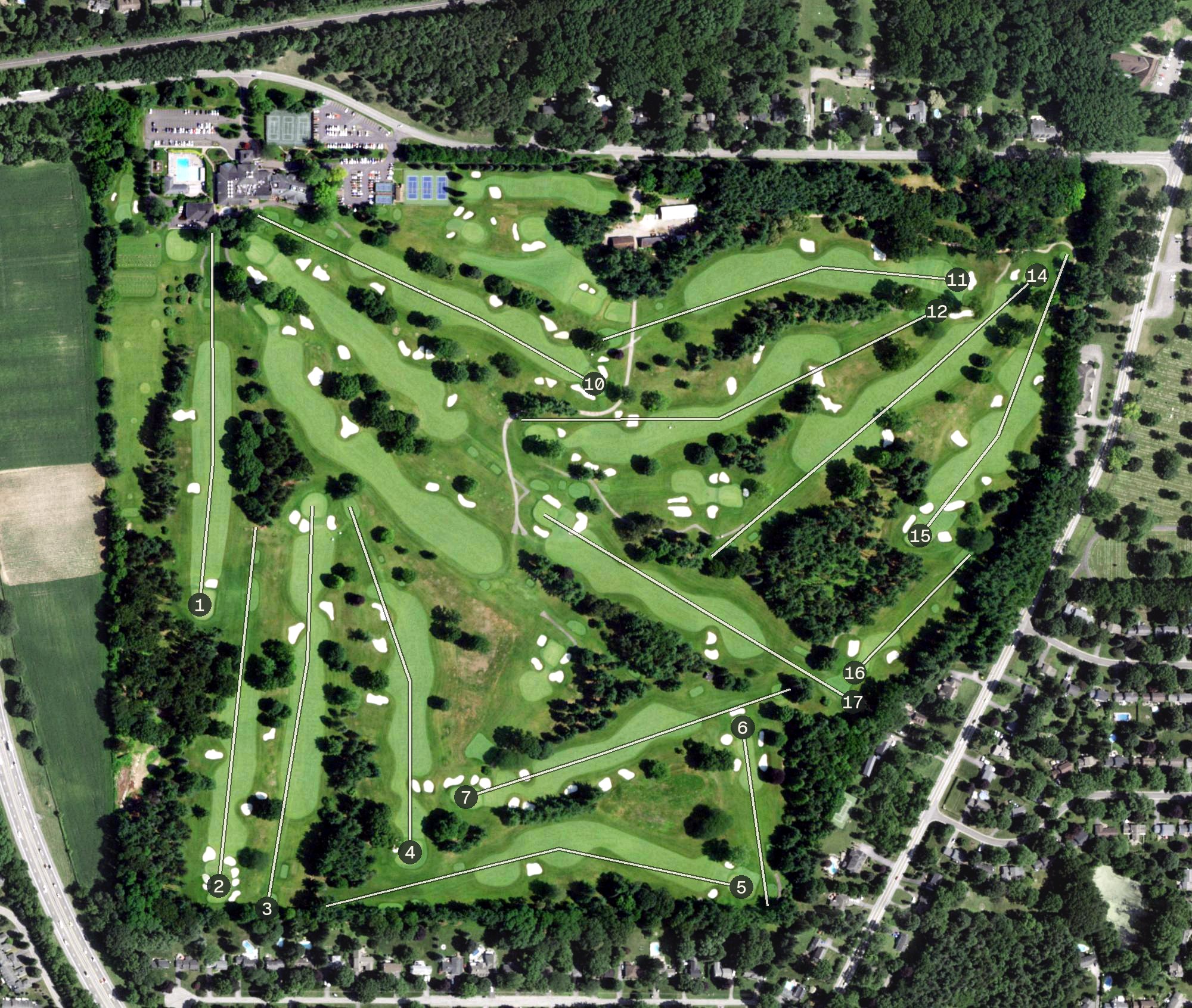 Aerial view of Monroe Golf Club, NY