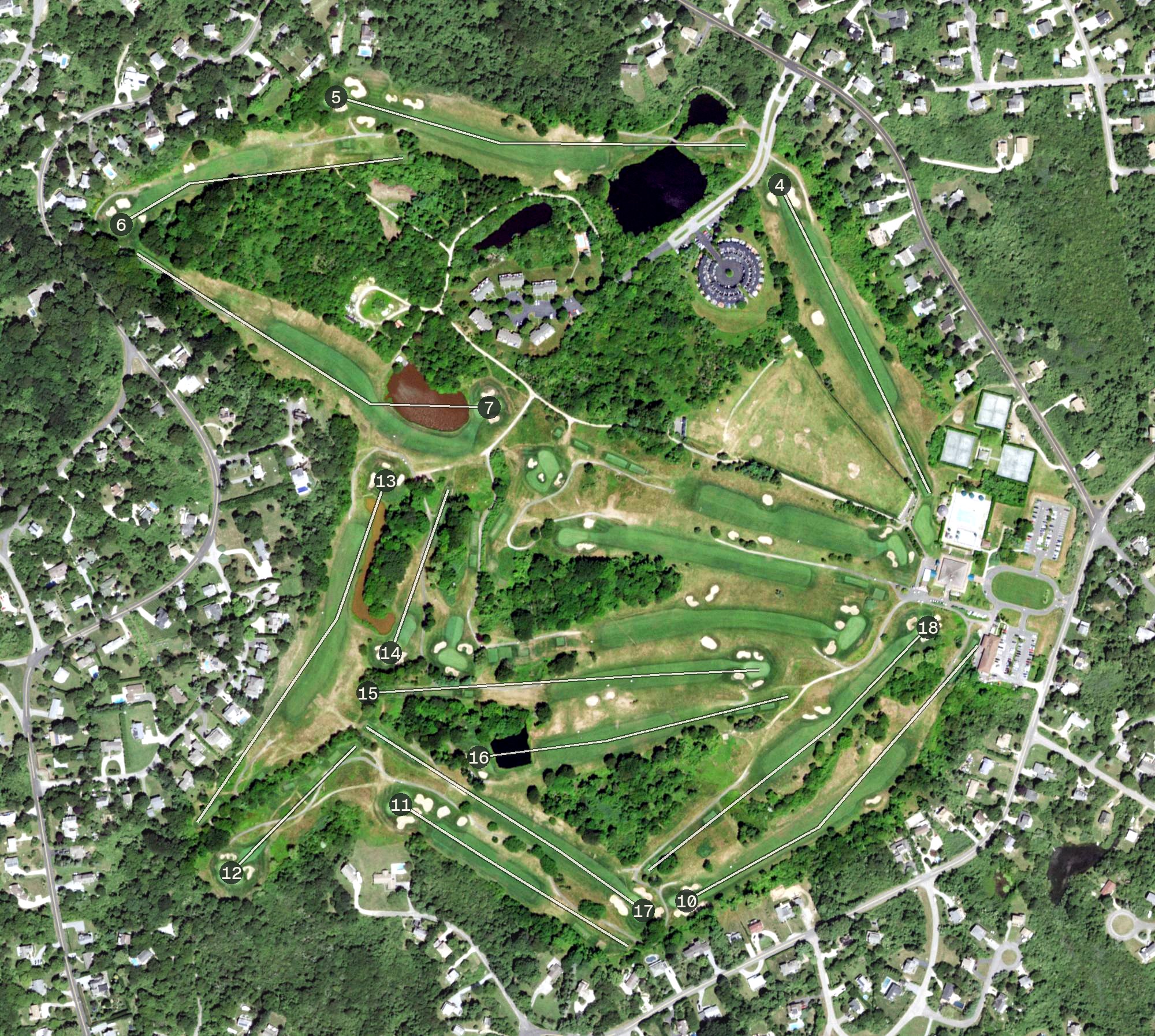 Aerial view of Montauk Downs, NY