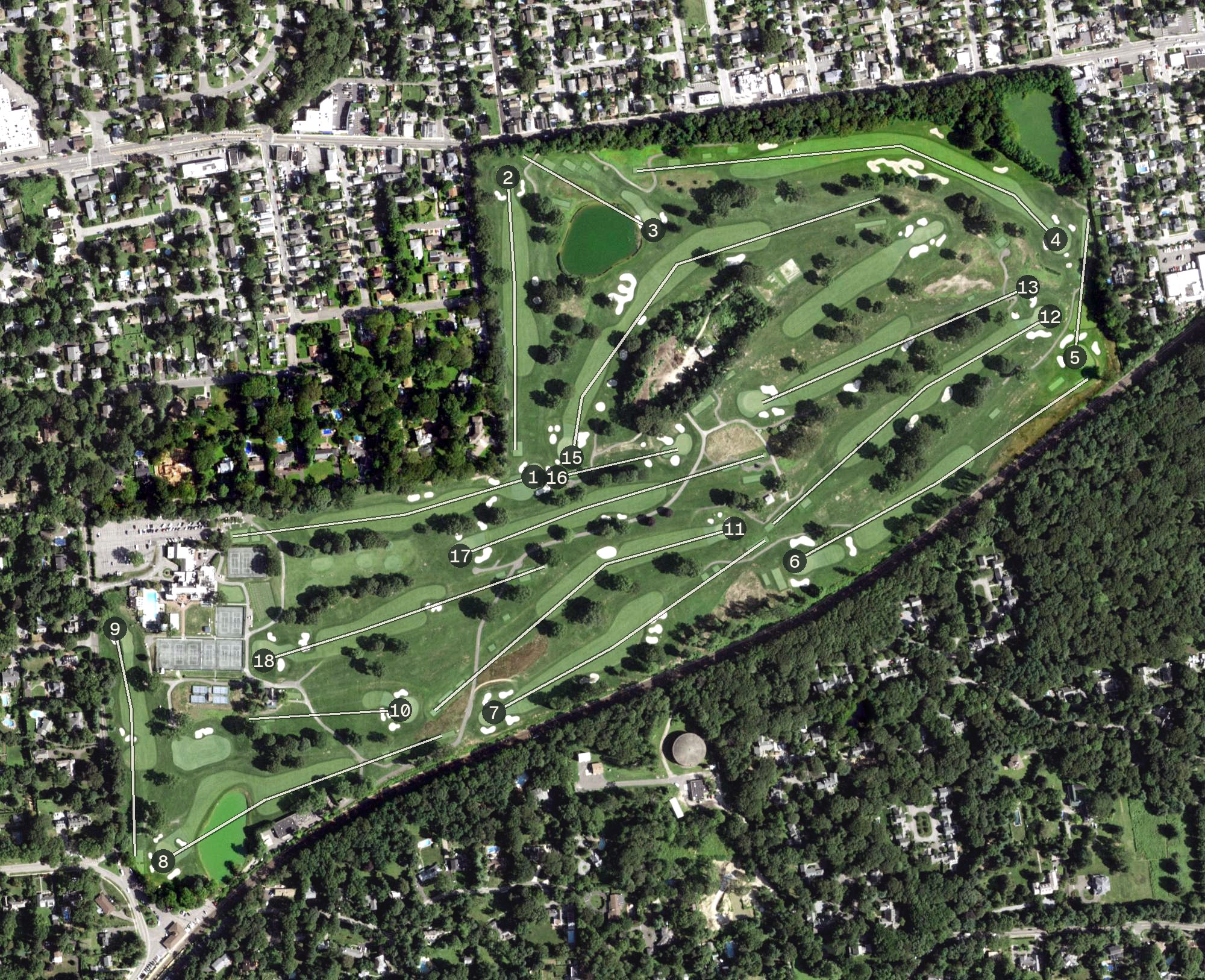 Aerial view of Nassau Country Club, NY