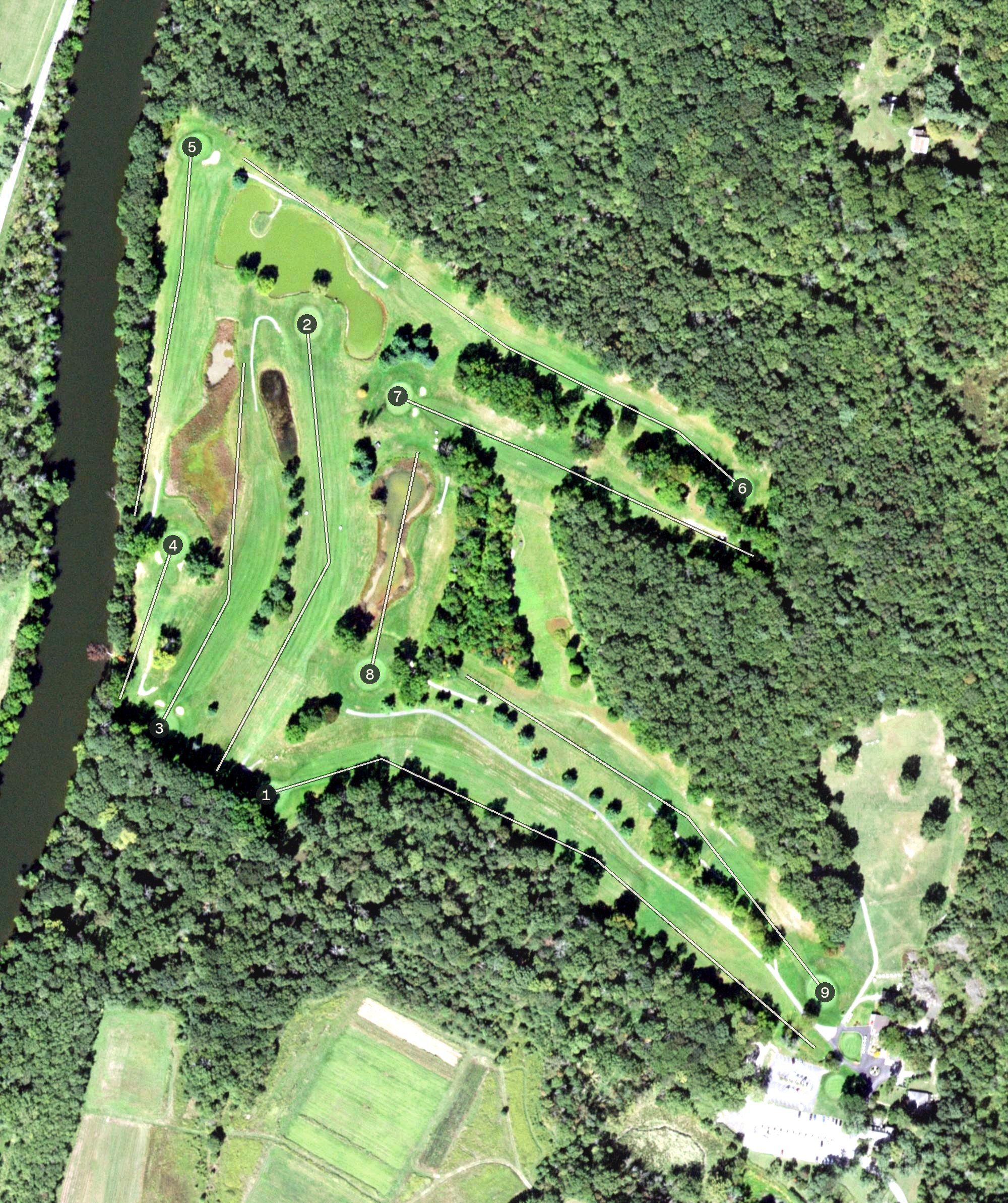 Aerial view of New Paltz Golf Course, NY