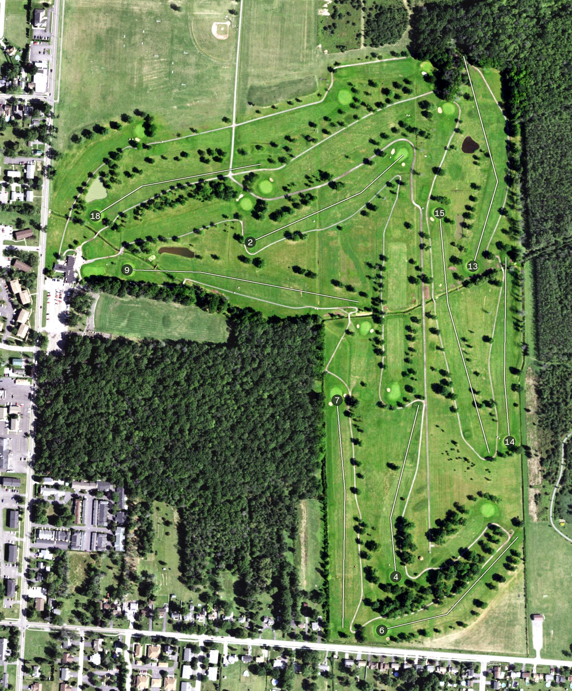 Aerial view of Niagara County Golf Course, NY