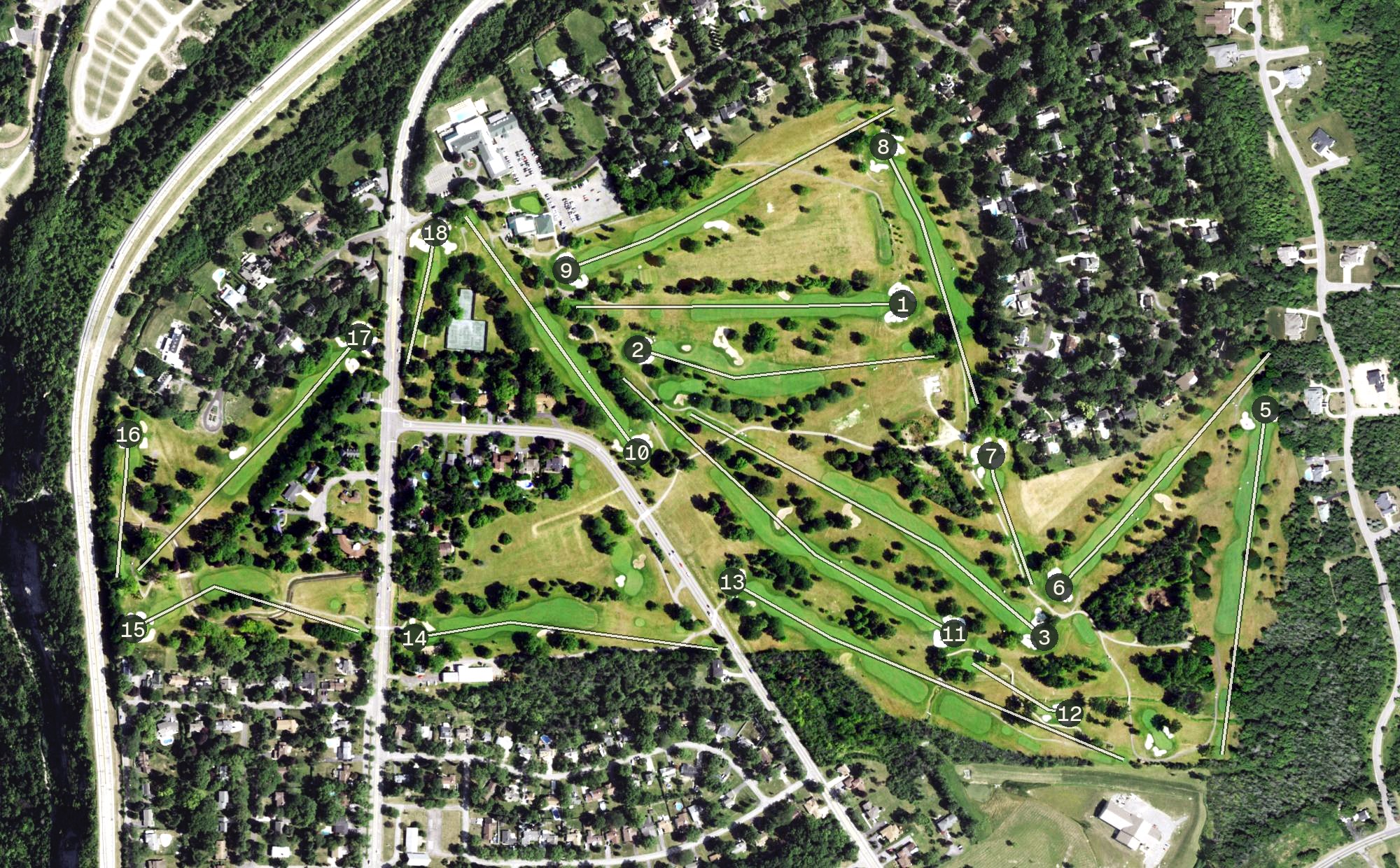Aerial view of Niagara Falls Country Club, NY