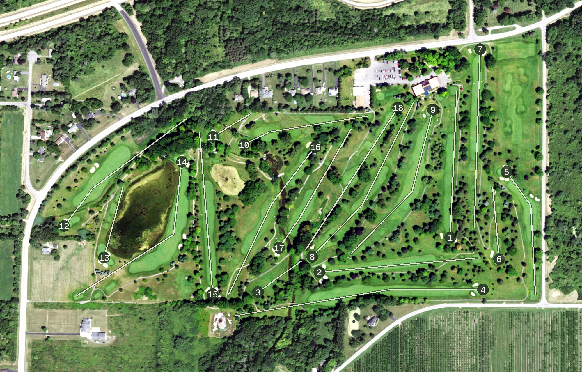 Aerial view of Niagara Frontier Golf Club, NY