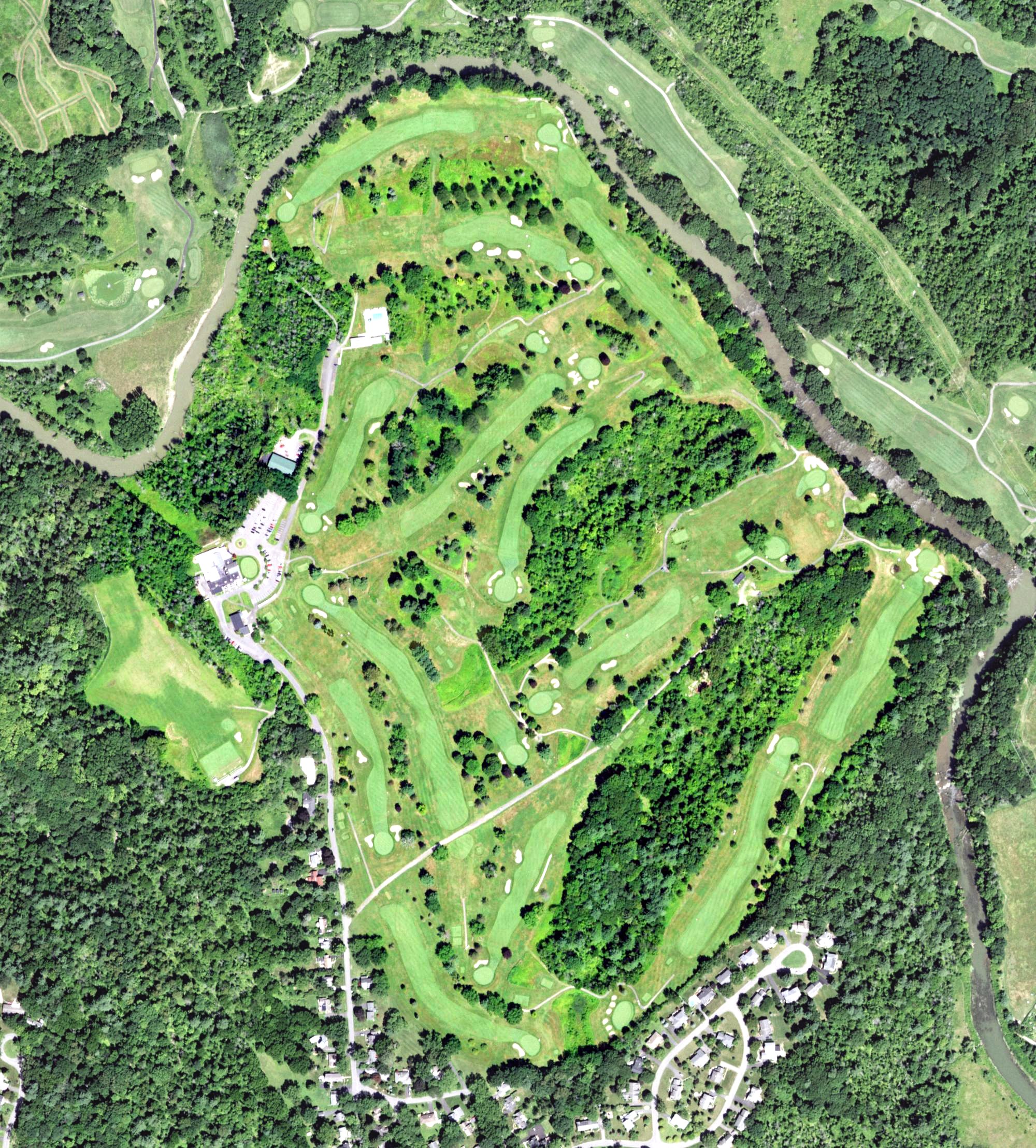 Aerial view of Normanside Country Club, NY
