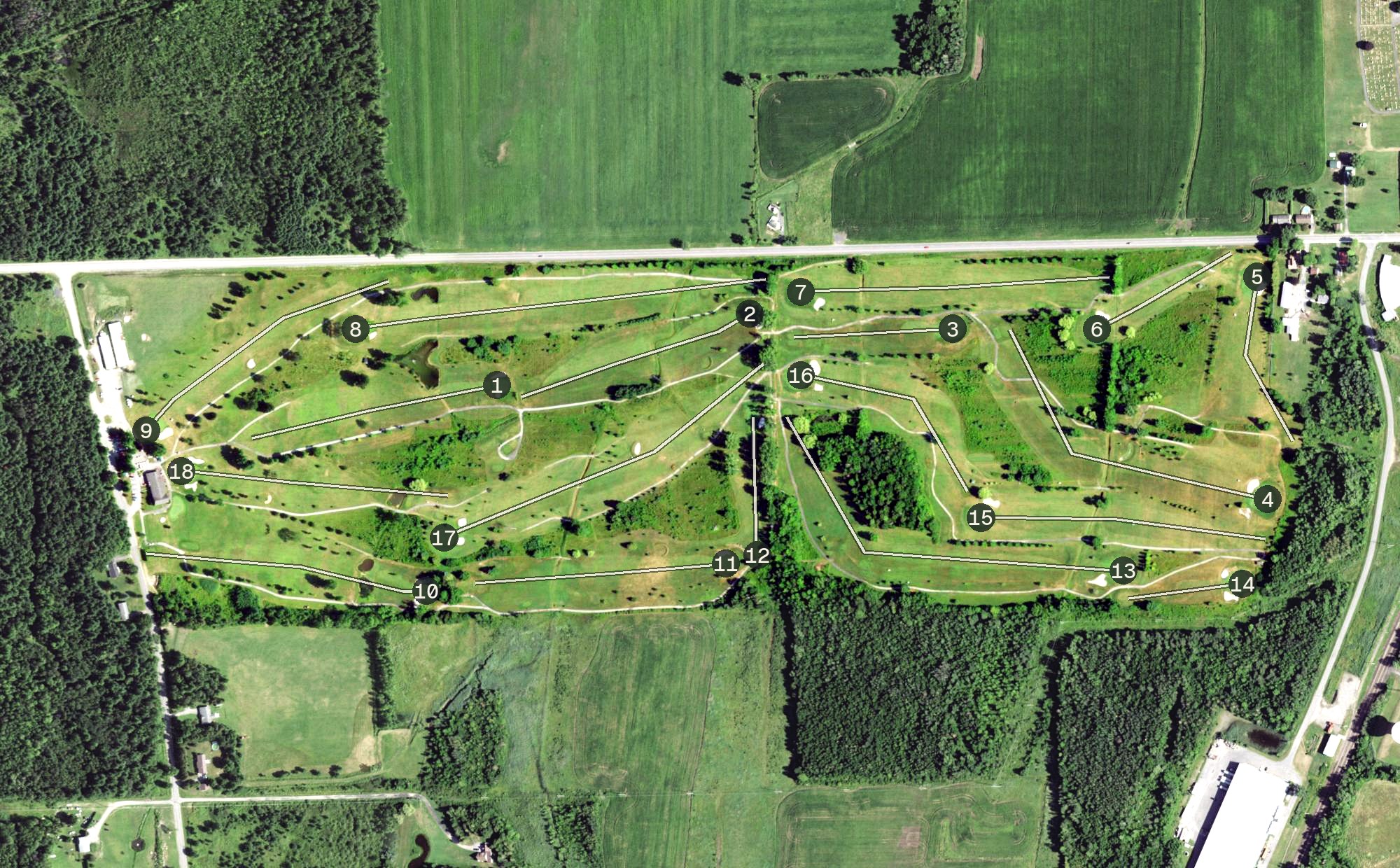 Aerial view of North Country Golf Club, NY