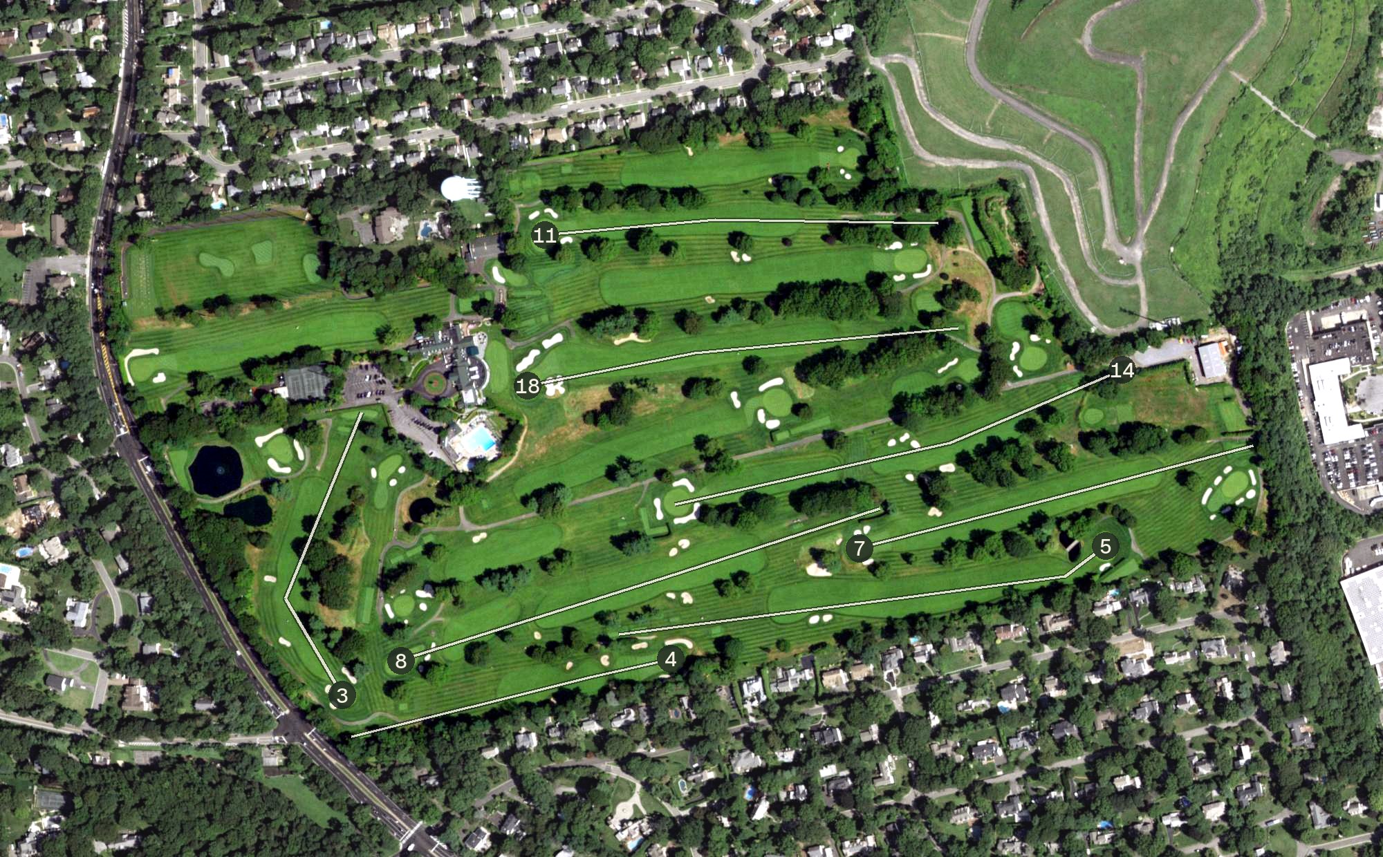 Aerial view of North Hempstead Country Club, NY