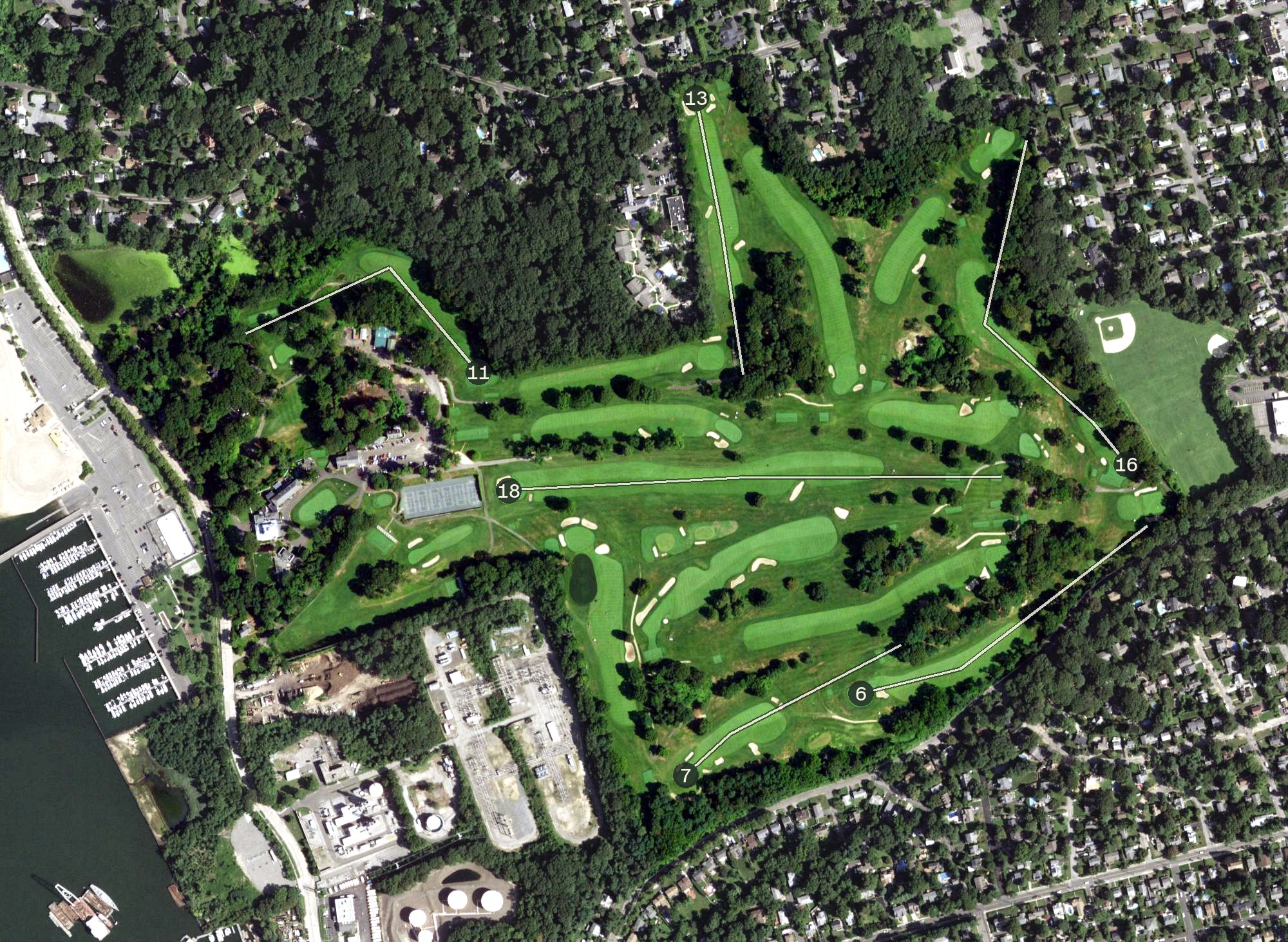 Aerial view of North Shore Country Club, NY