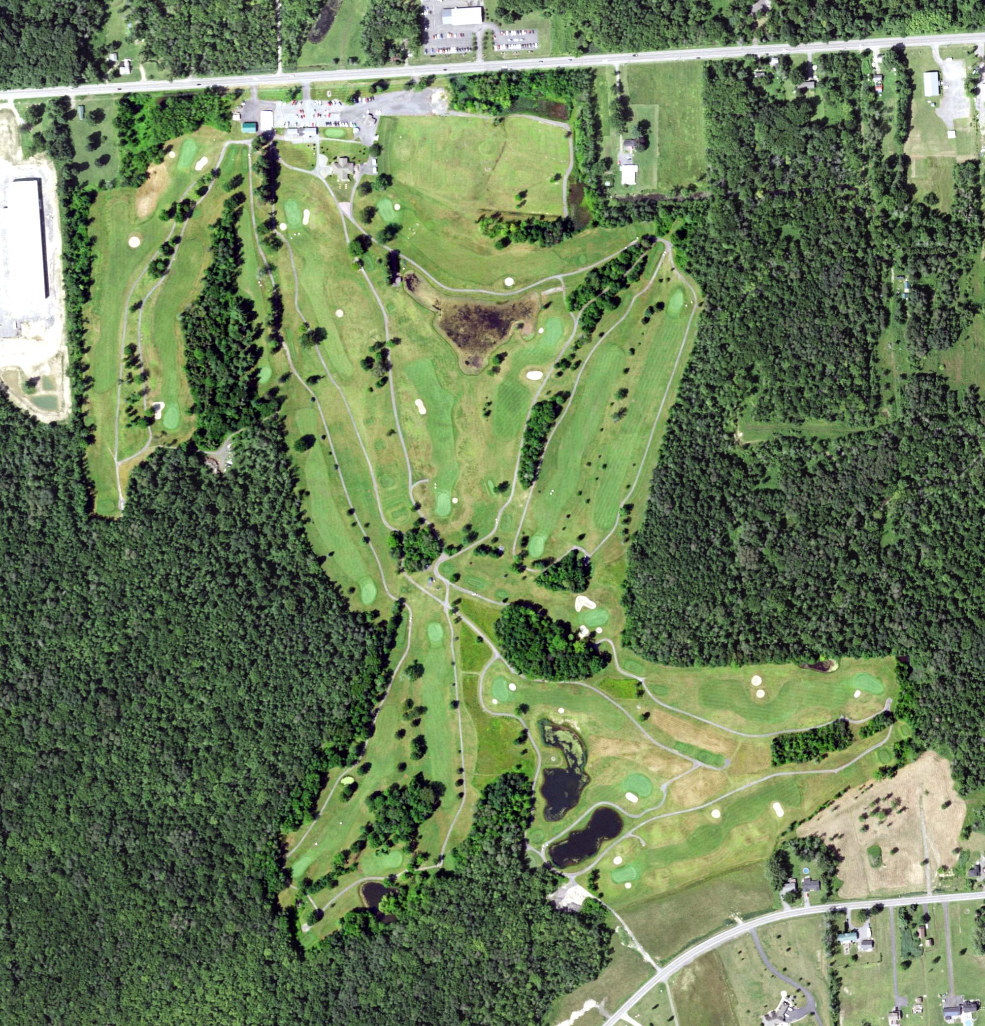 Aerial view of Northern Pines Golf Club, NY