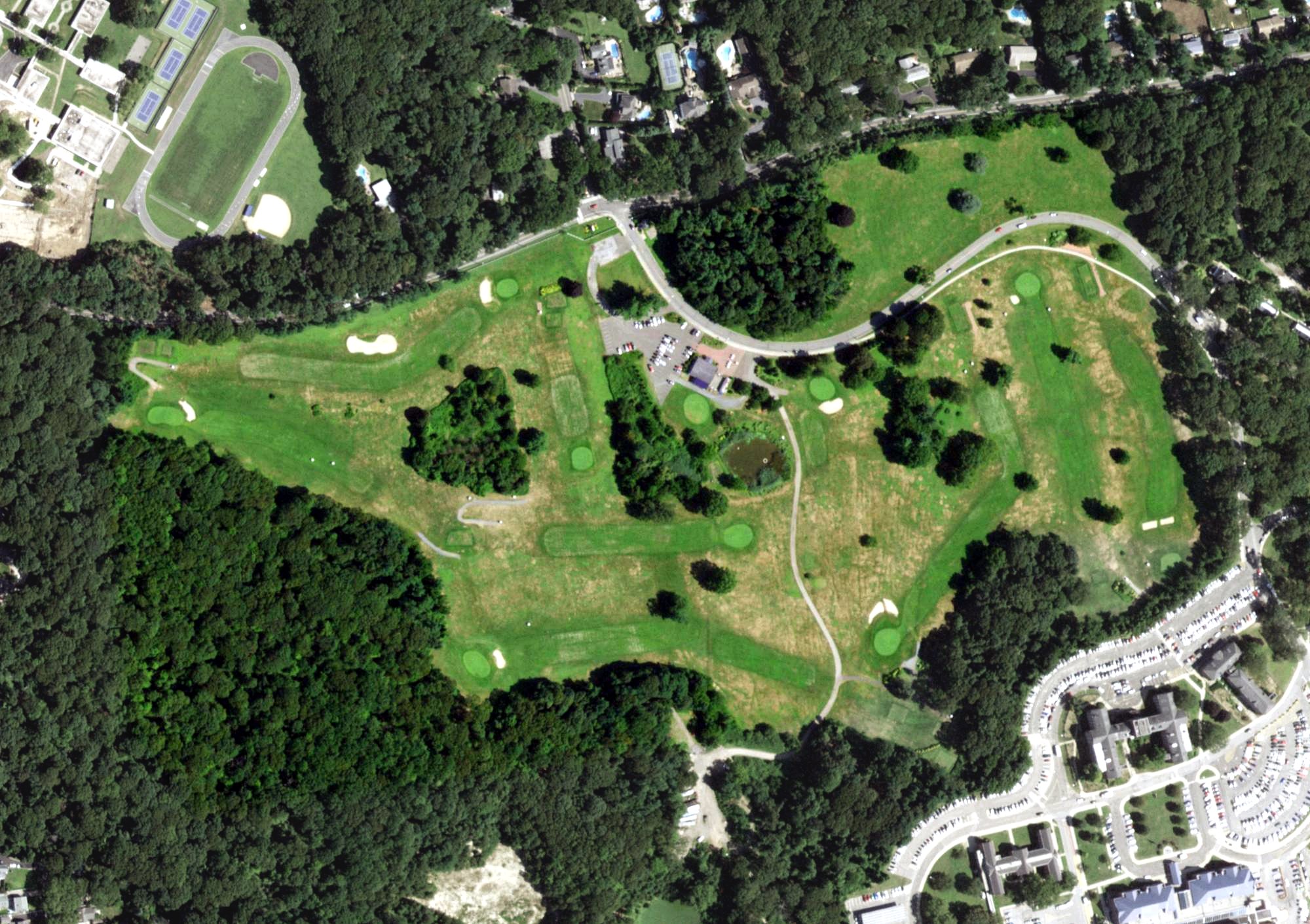 Aerial view of Northport VA Golf Course, NY