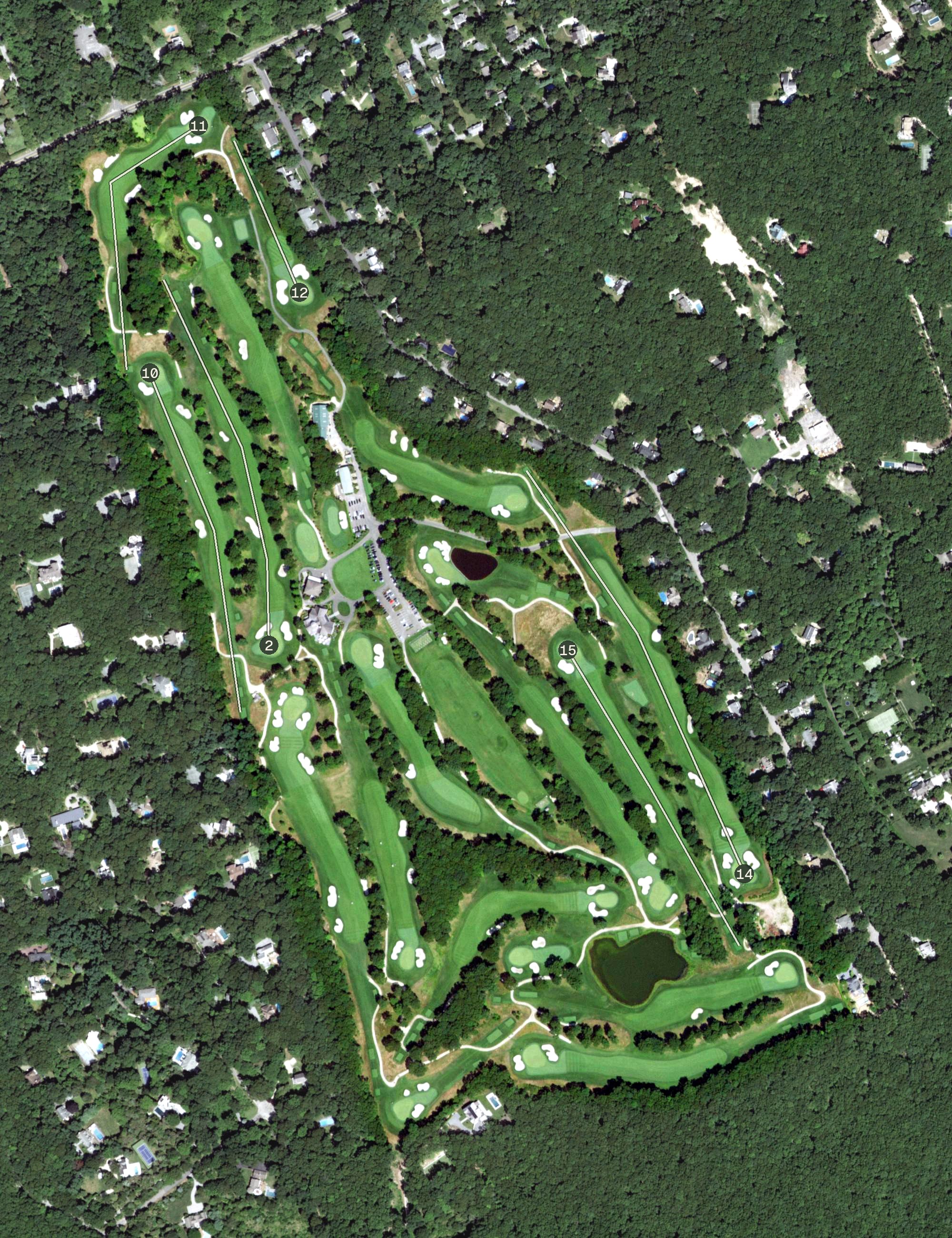Aerial view of Noyac Golf Club, NY