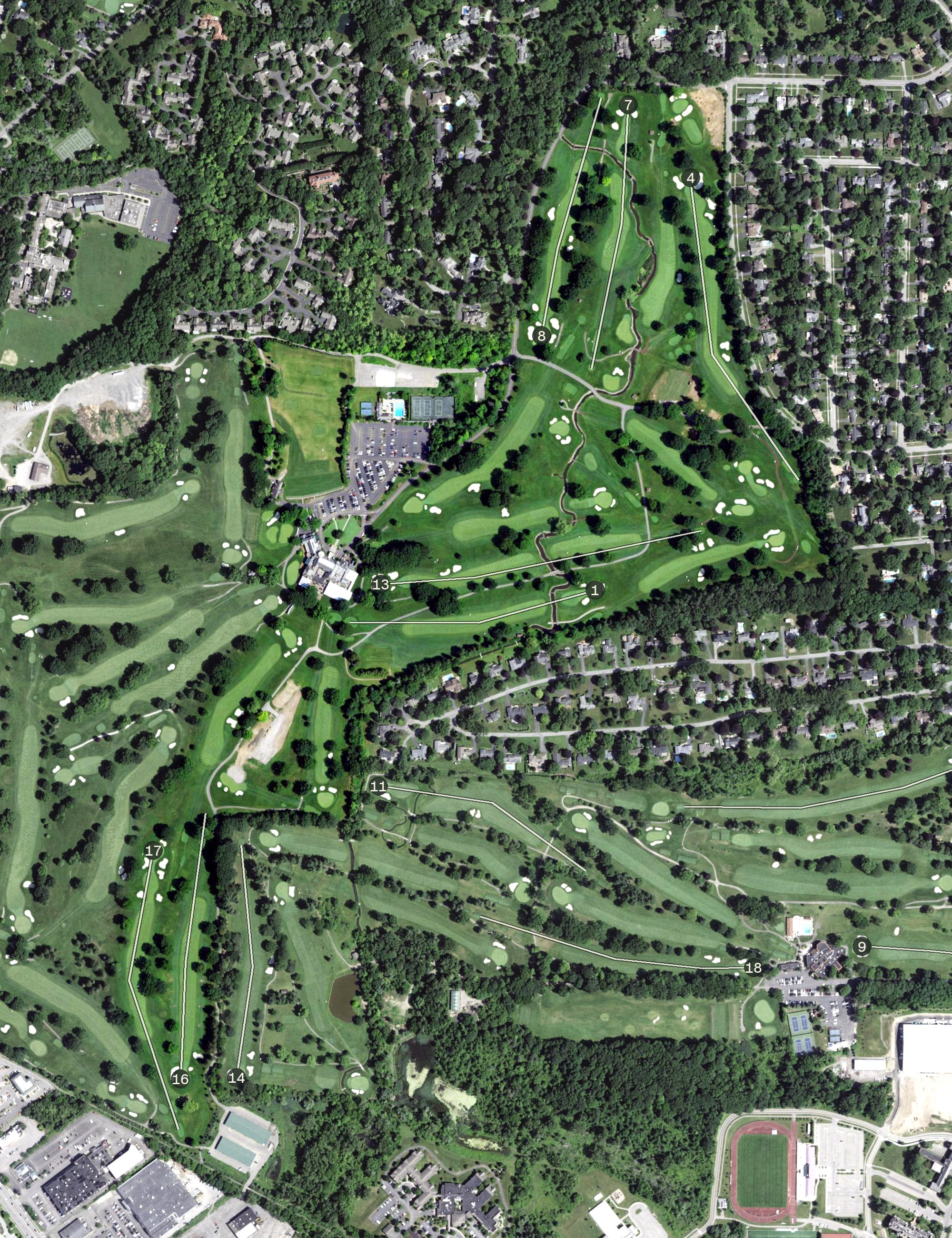 Aerial view of Oak Hill Country Club (East Course), NY