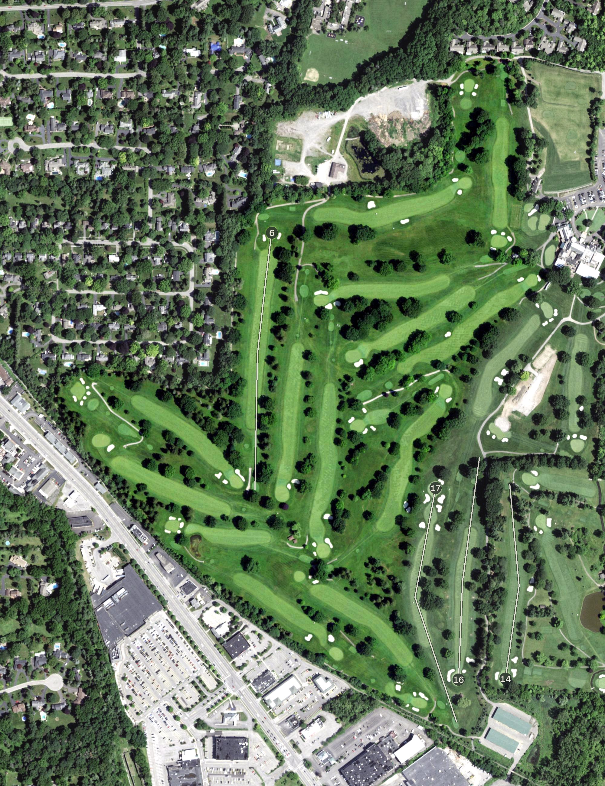 Aerial view of Oak Hill Country Club (West Course), NY