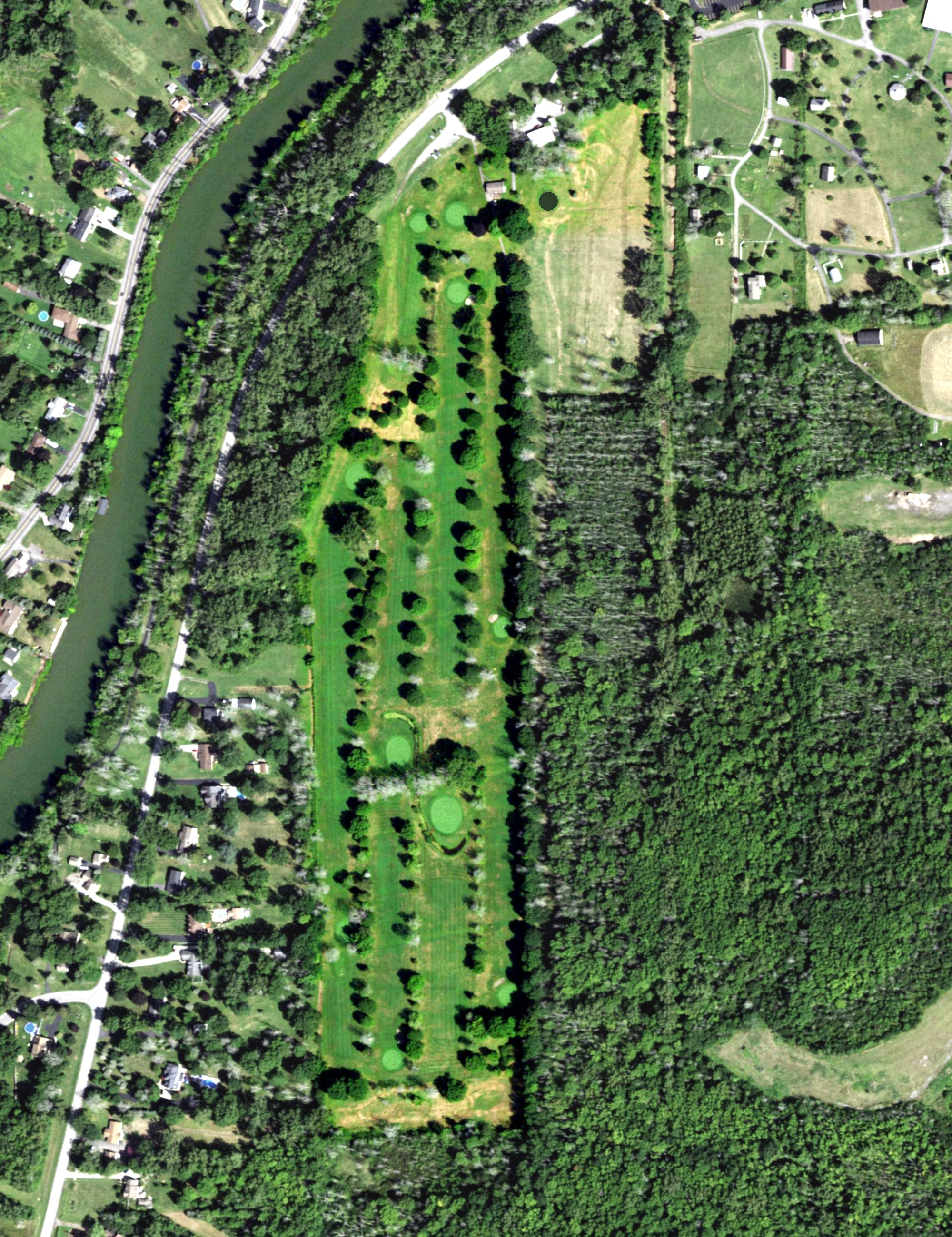Aerial view of Oakwood Golf Course, NY