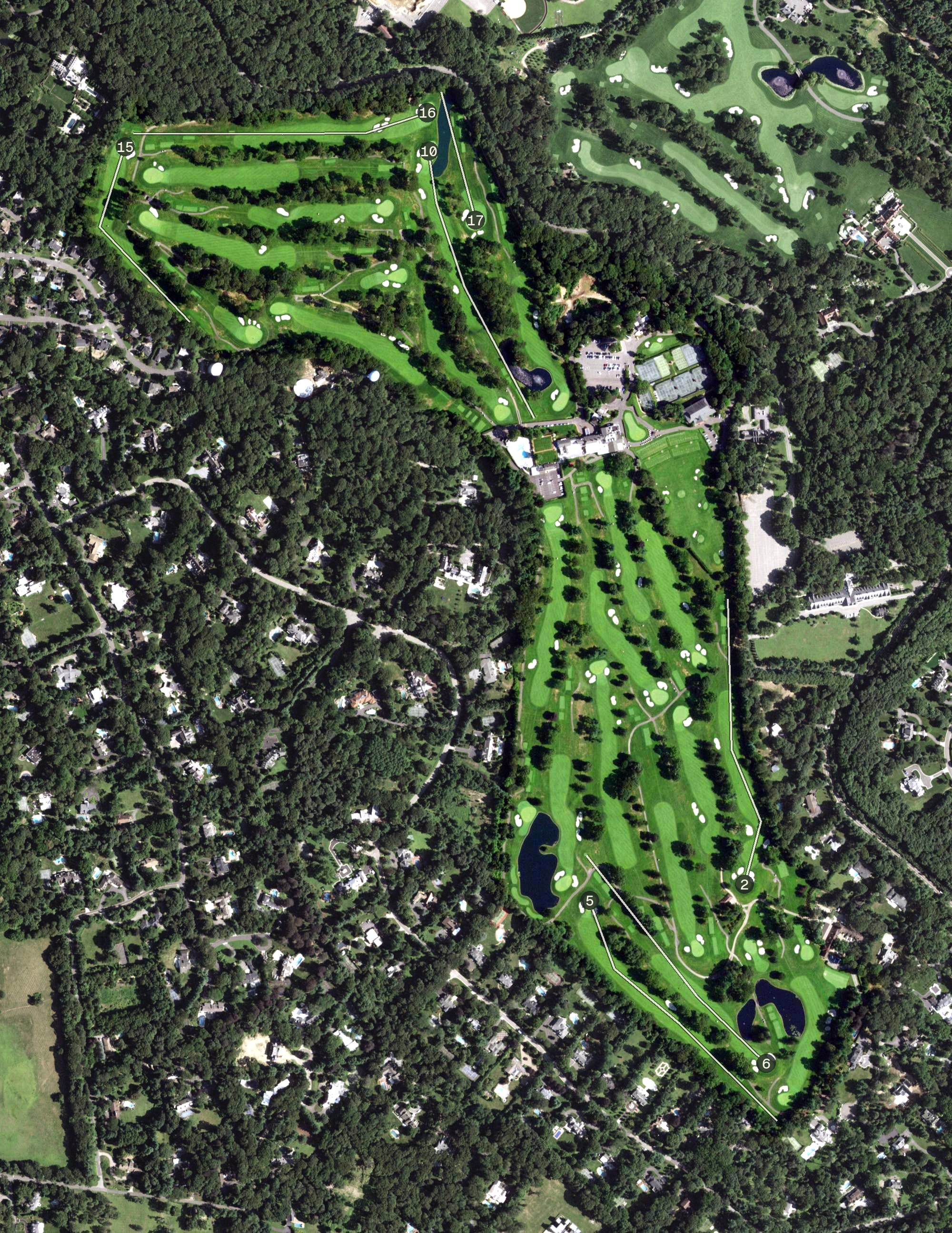 Aerial view of Old Westbury Golf and Country Club, NY