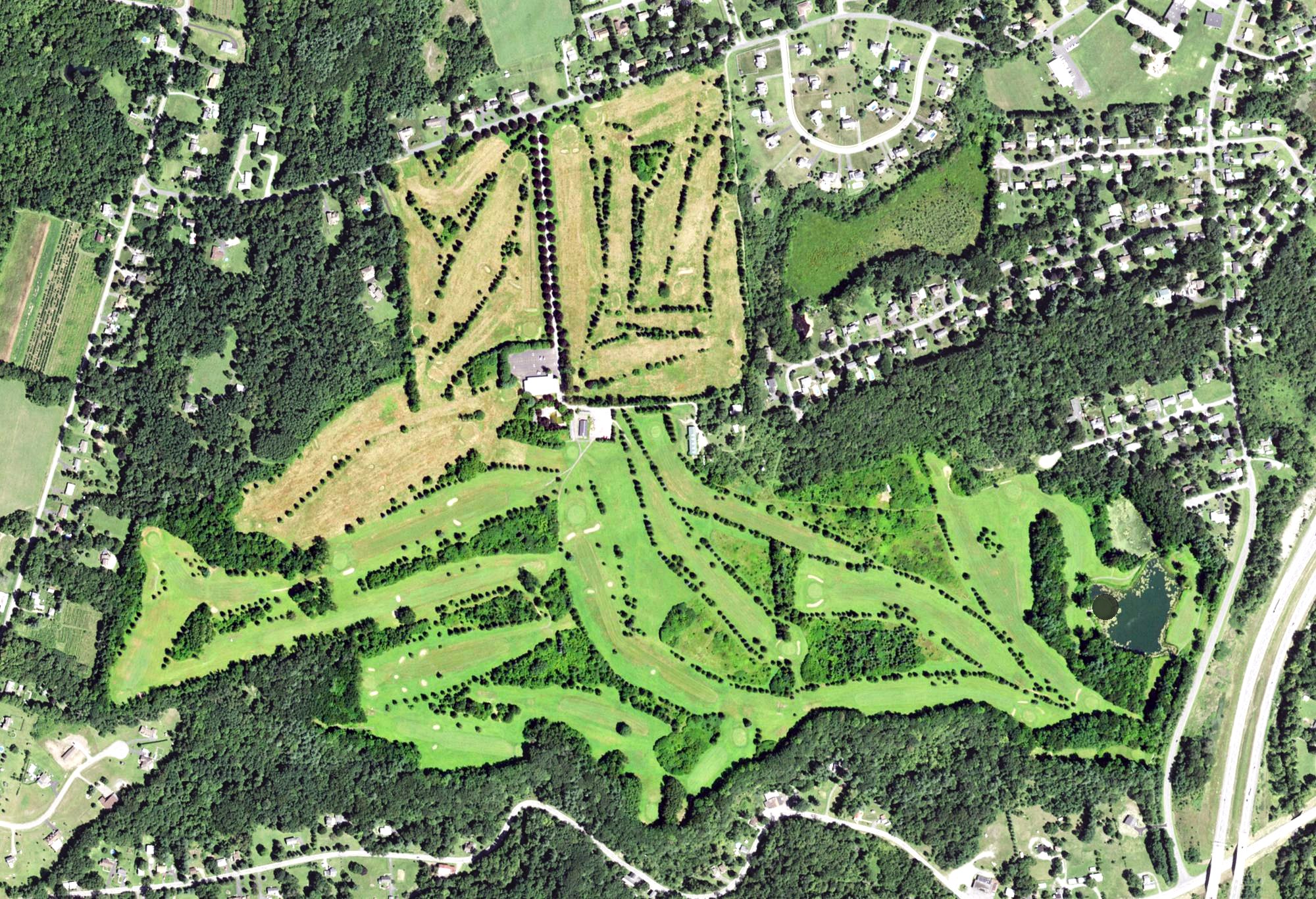 Aerial view of Olde Post Road, NY
