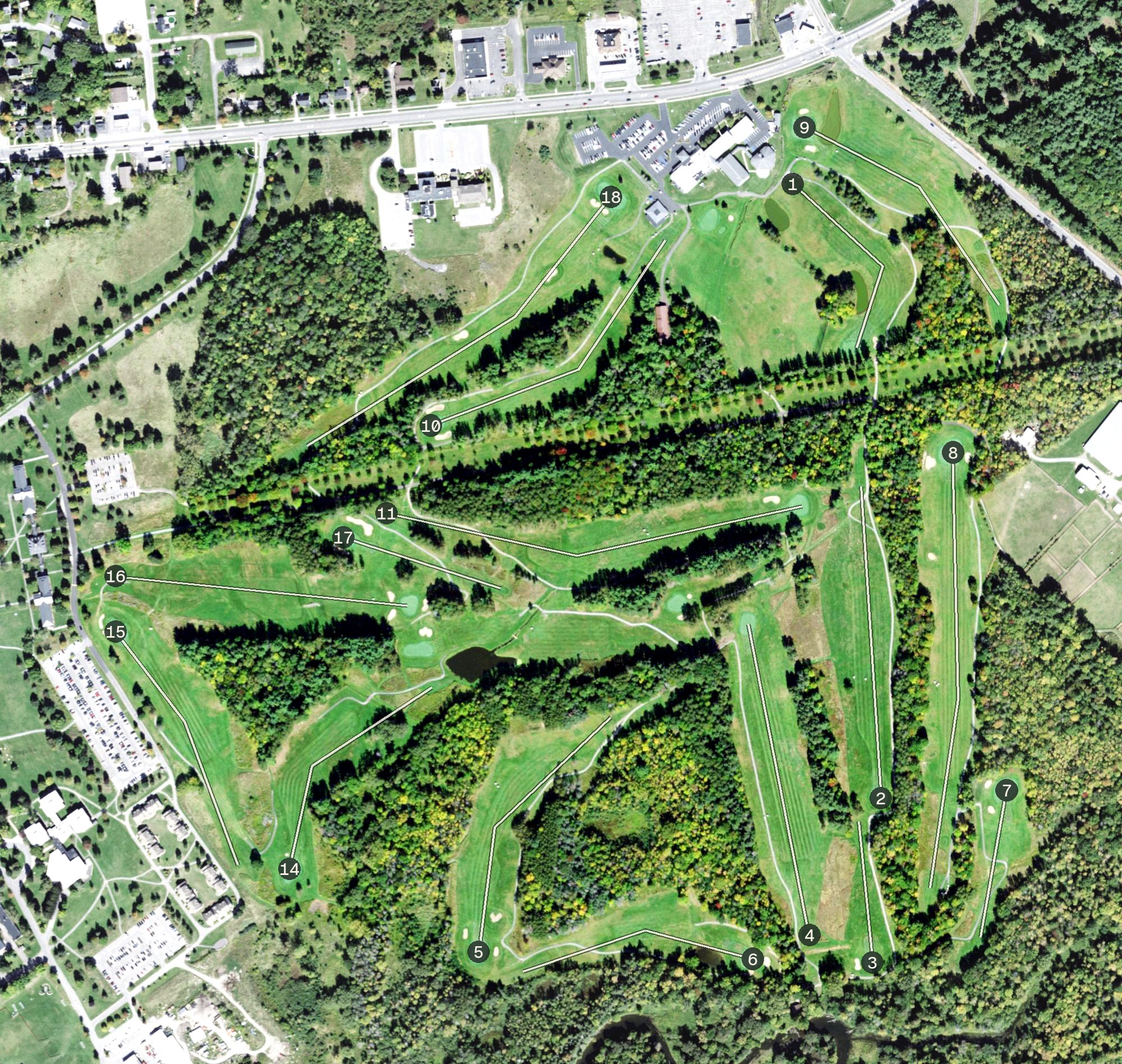 Aerial view of Oliver D. Appleton Golf Course, NY