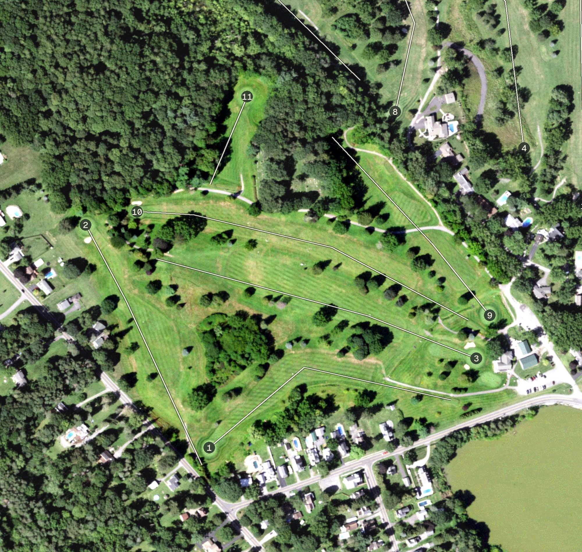 Aerial view of Oneida Community Golf Club, NY