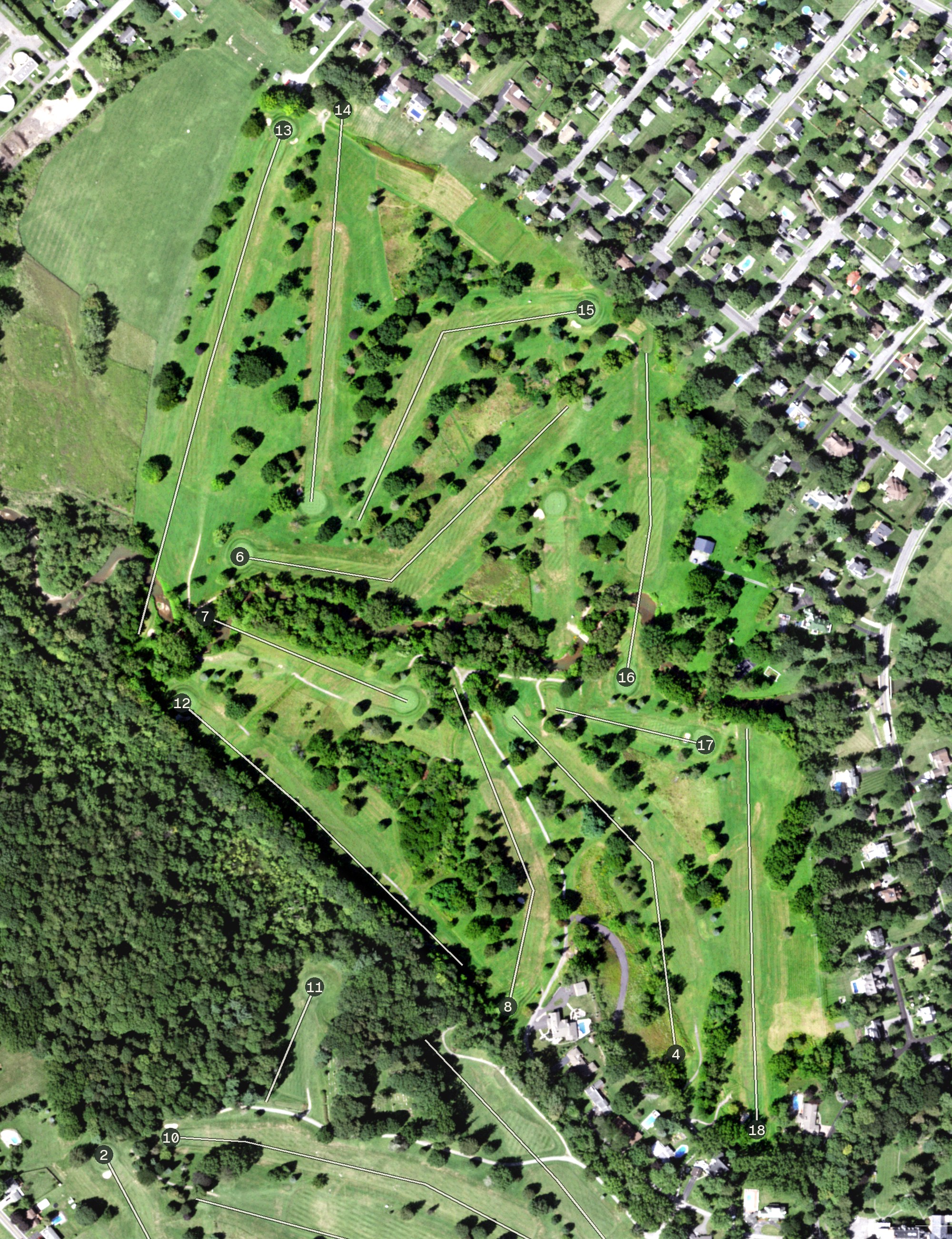 Aerial view of Oneida Community Golf Club, NY