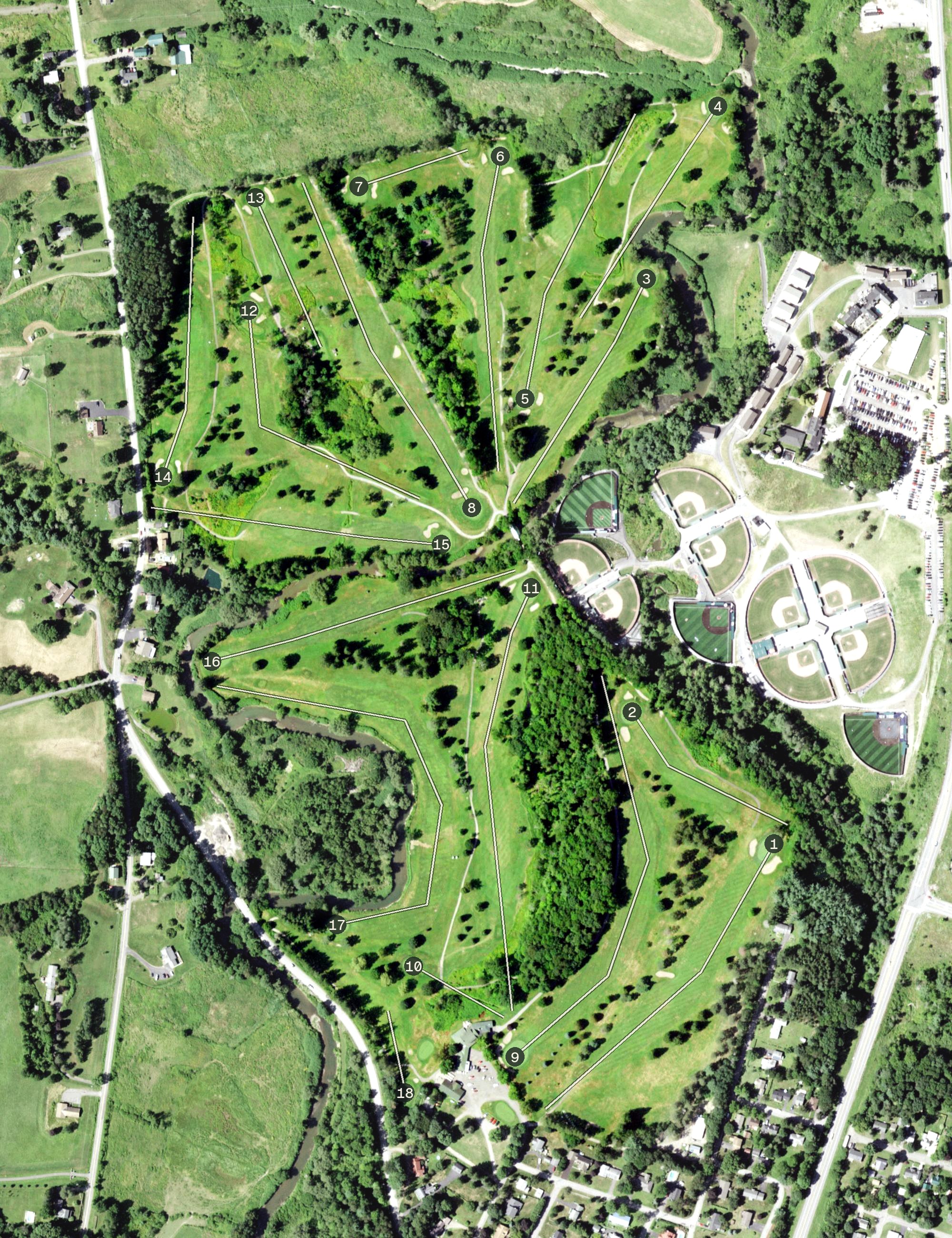 Aerial view of Oneonta Country Club, NY