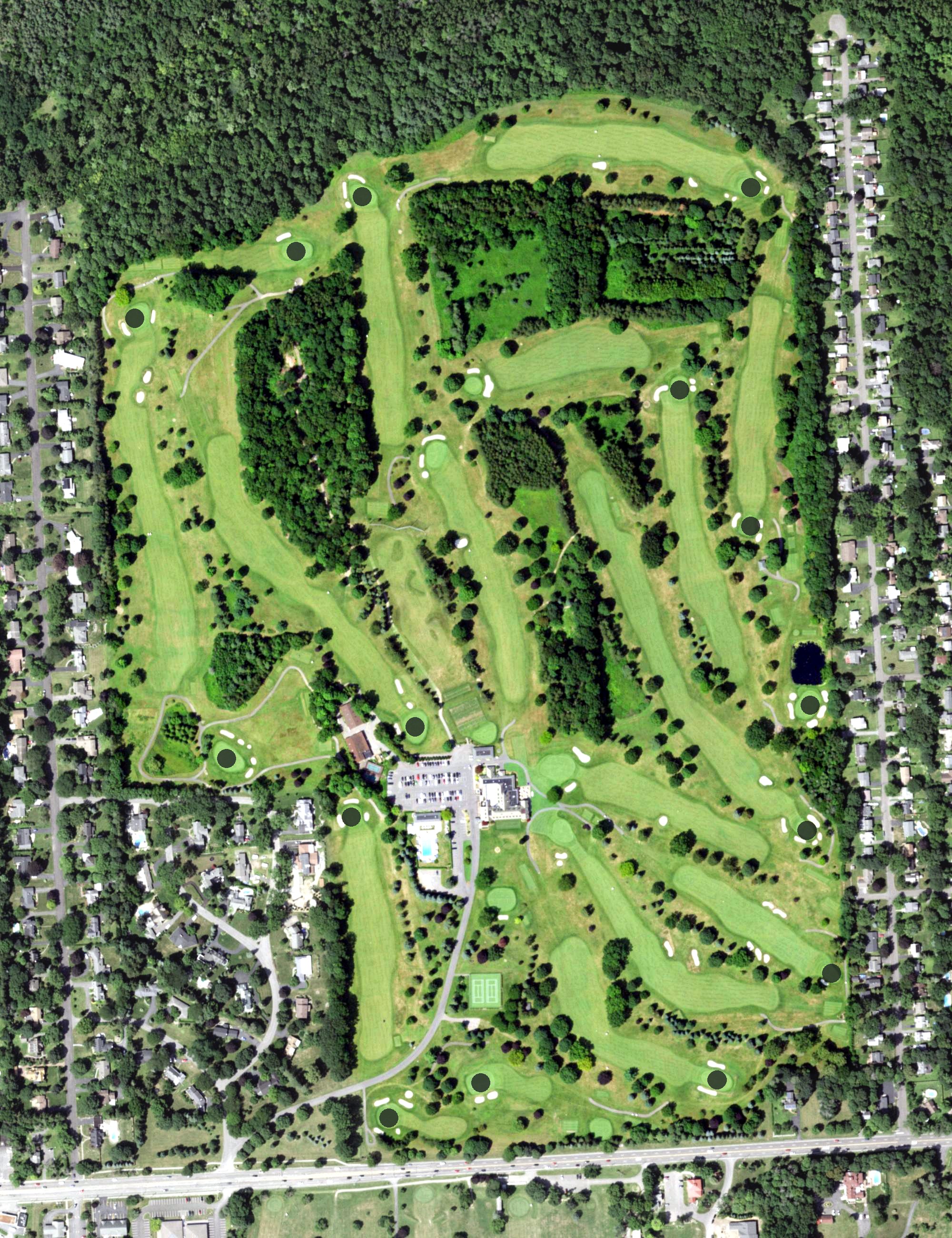 Aerial view of Onondaga Country Club, NY