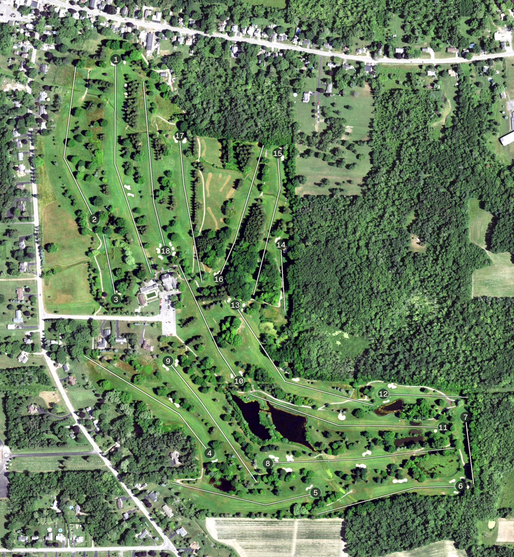 Aerial view of Ontario Golf Club, NY