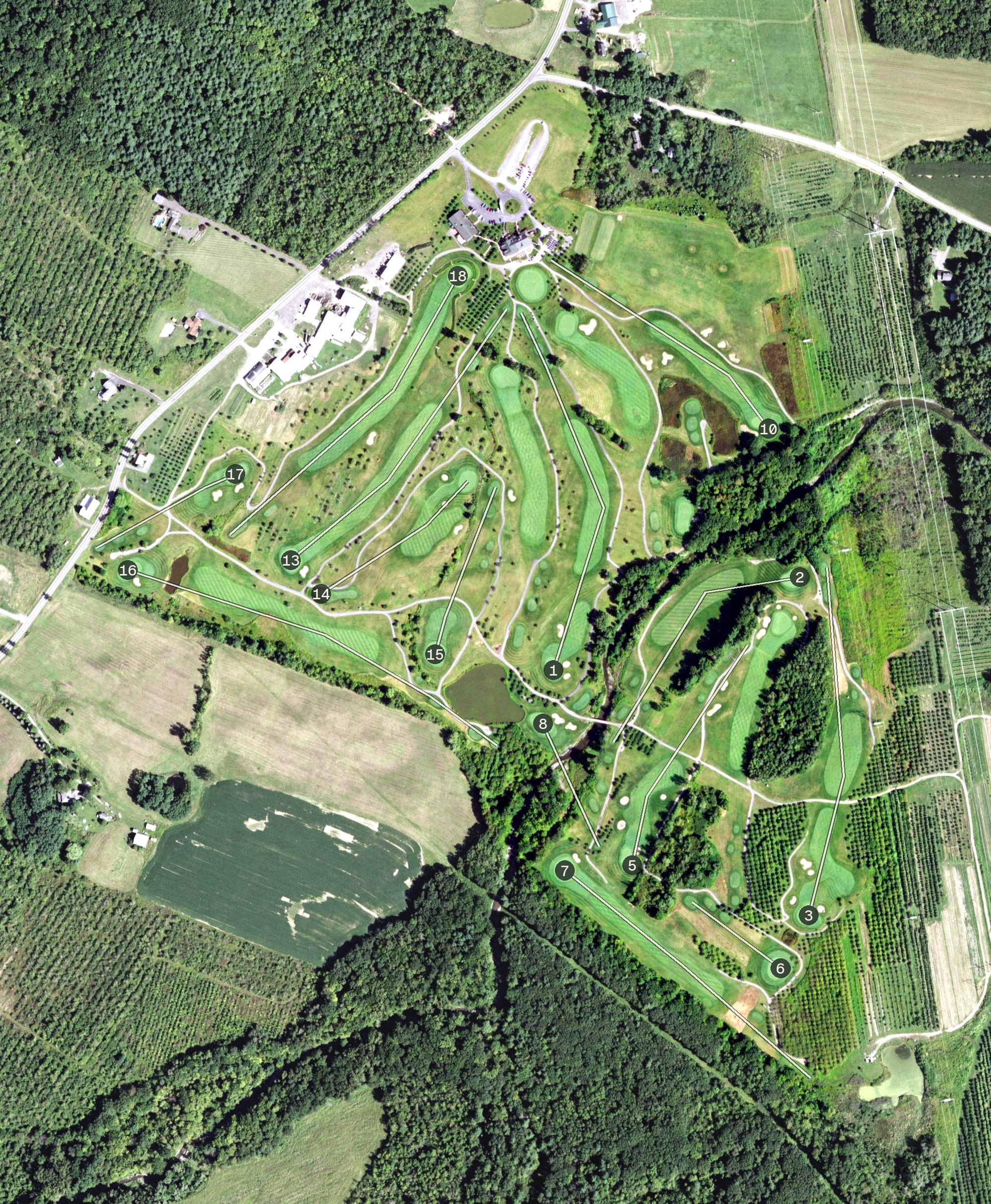 Aerial view of Orchard Creek Golf Club, NY