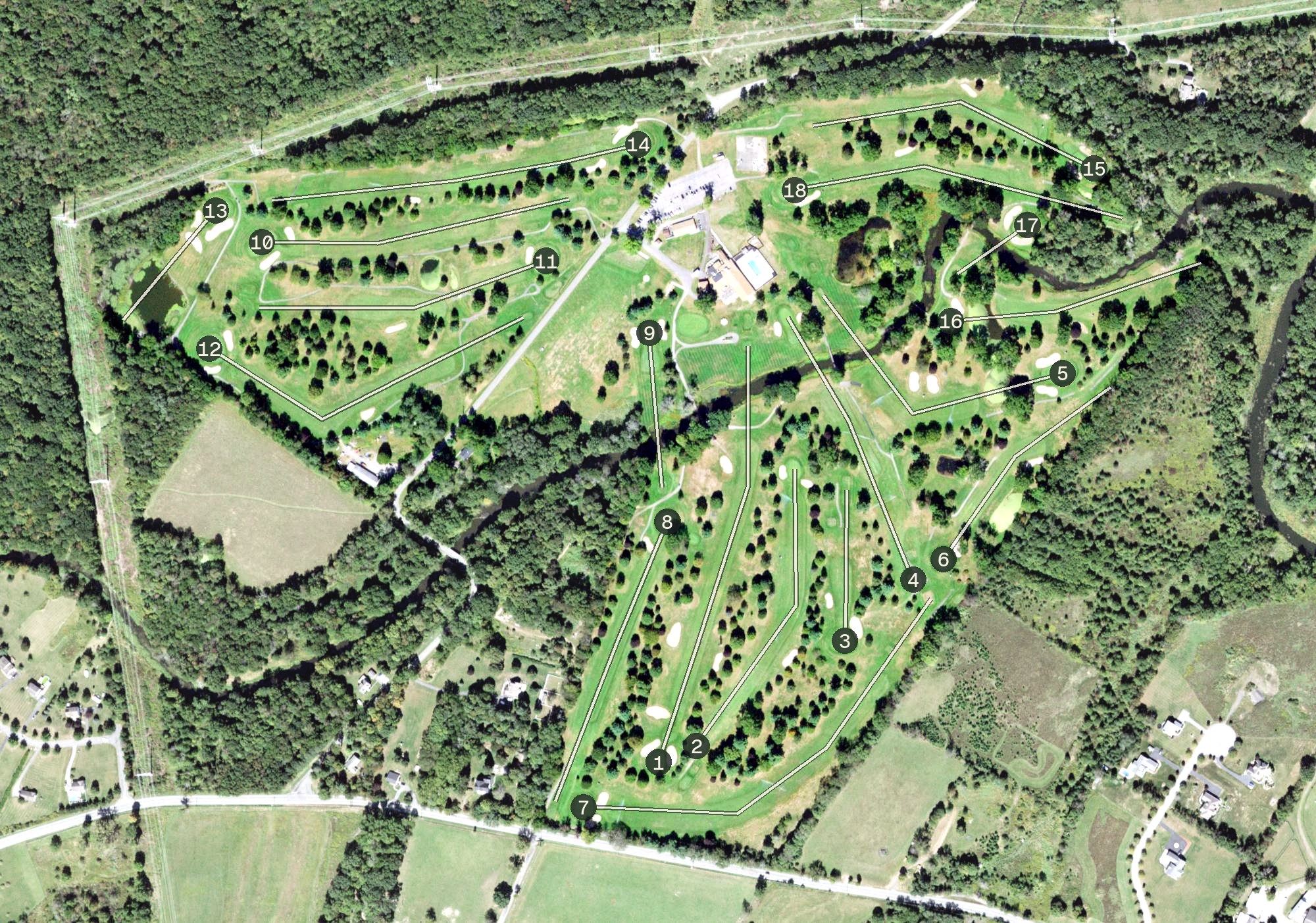 Aerial view of Otterkill Country Club, NY