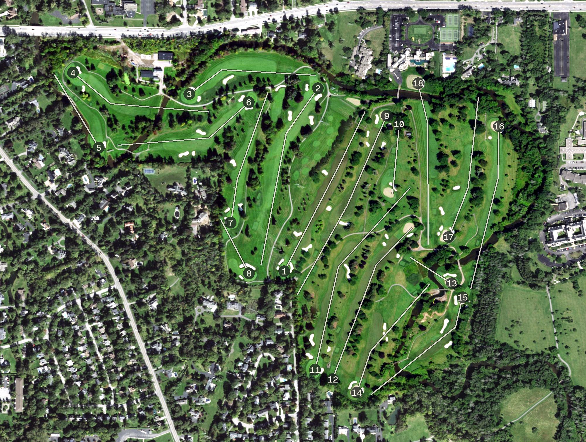 Aerial view of Park Country Club, NY