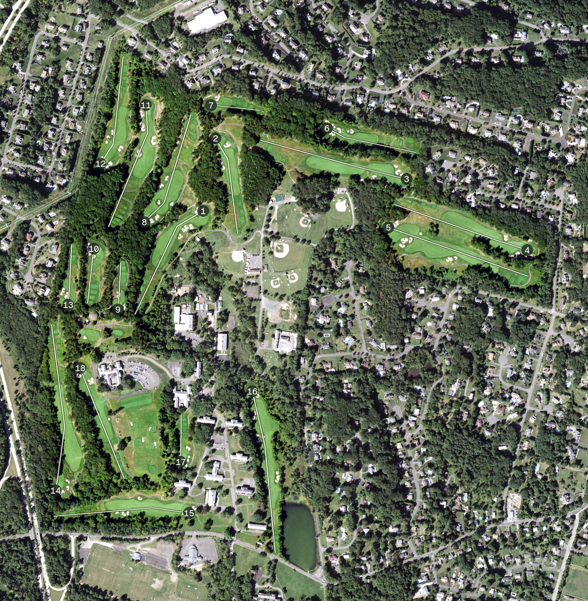 Aerial view of Patriot Hills Golf Club, NY