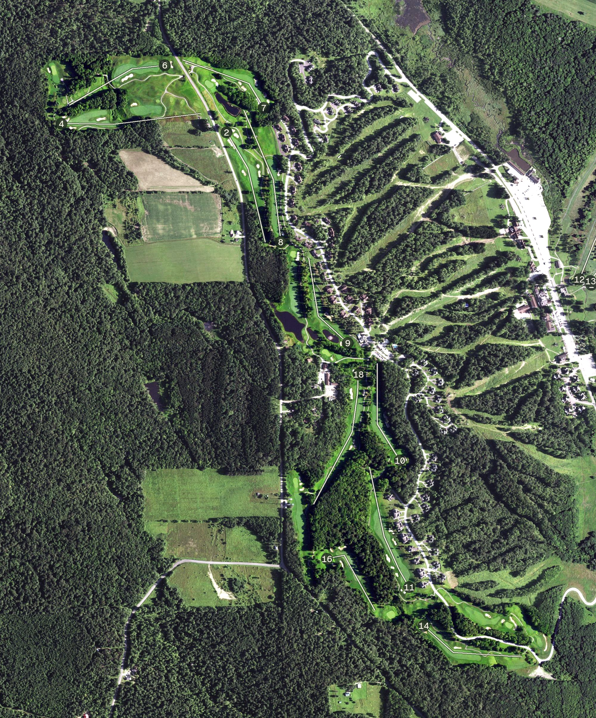 Aerial view of Peek'n Peak Resort, NY