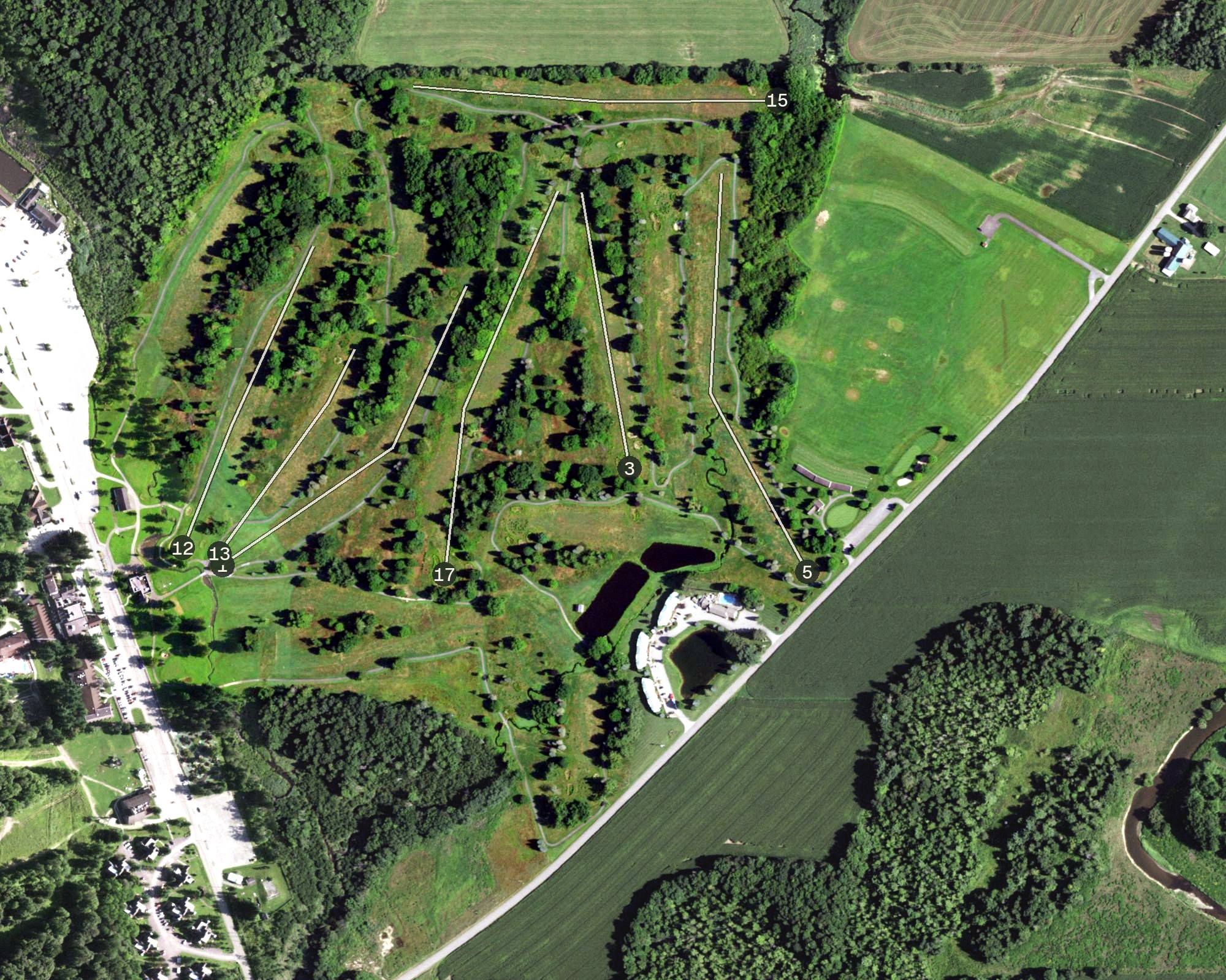 Aerial view of Peek'n Peak Resort, NY