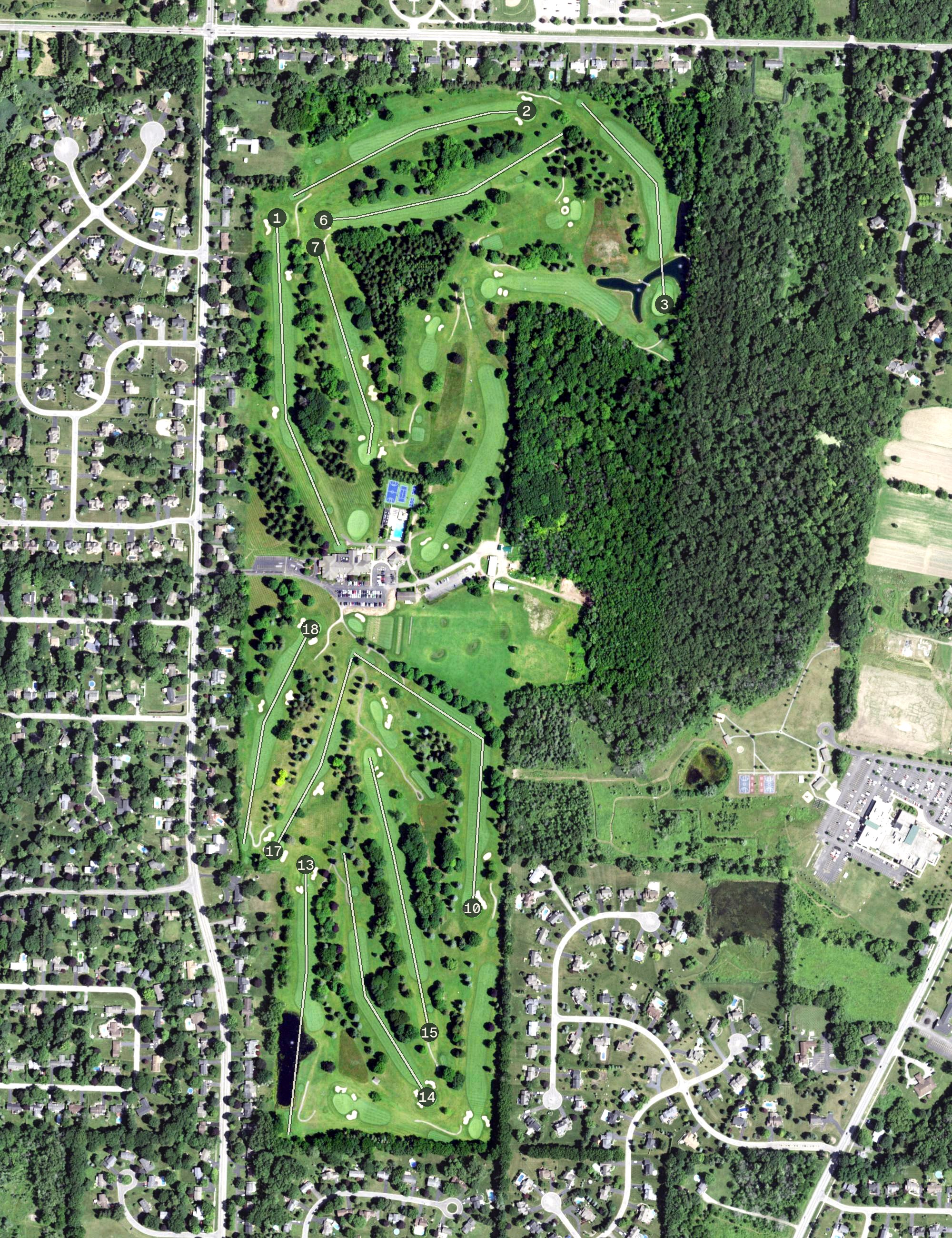 Aerial view of Penfield Country Club, NY