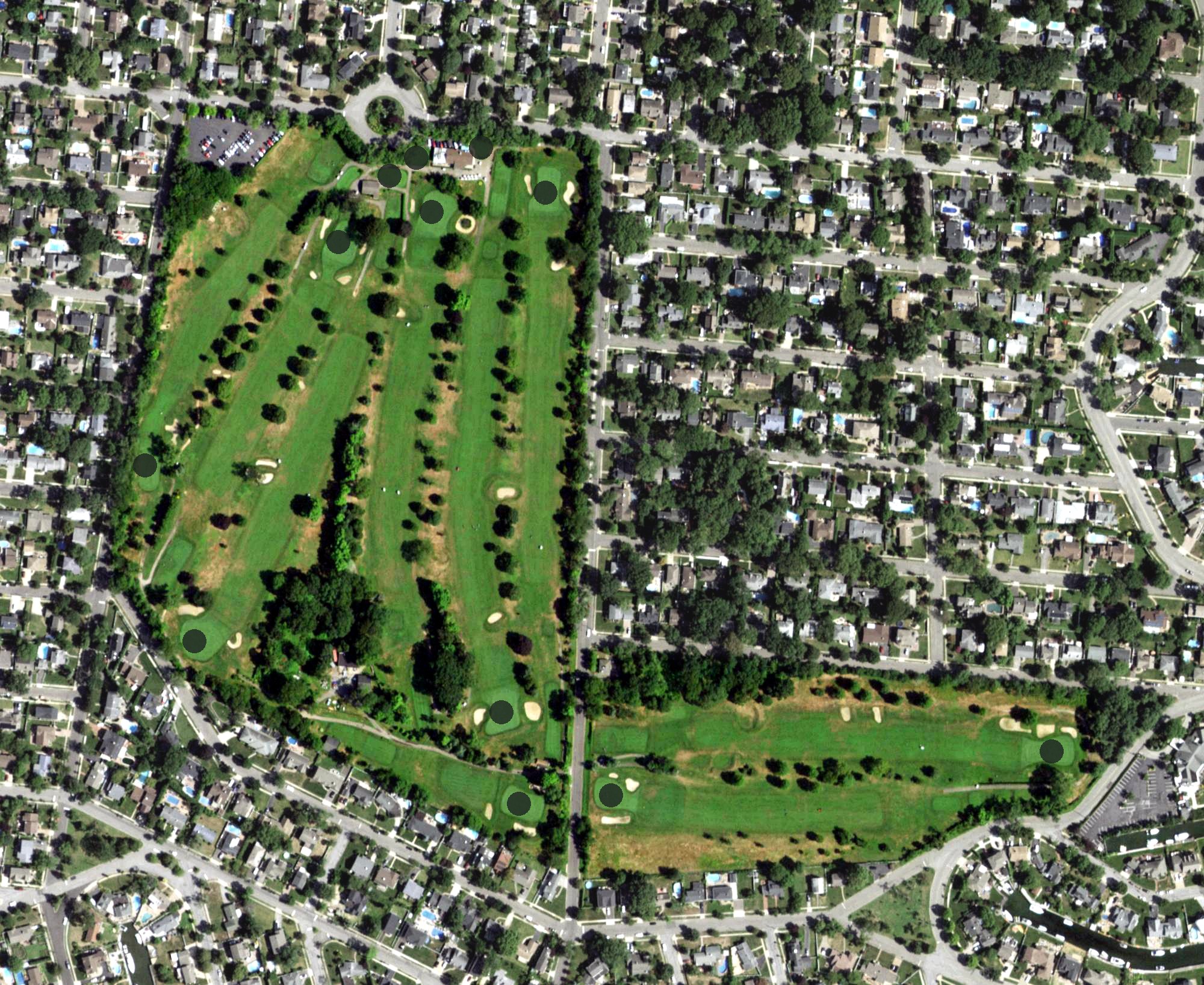 Aerial view of Peninsula Golf Club, NY