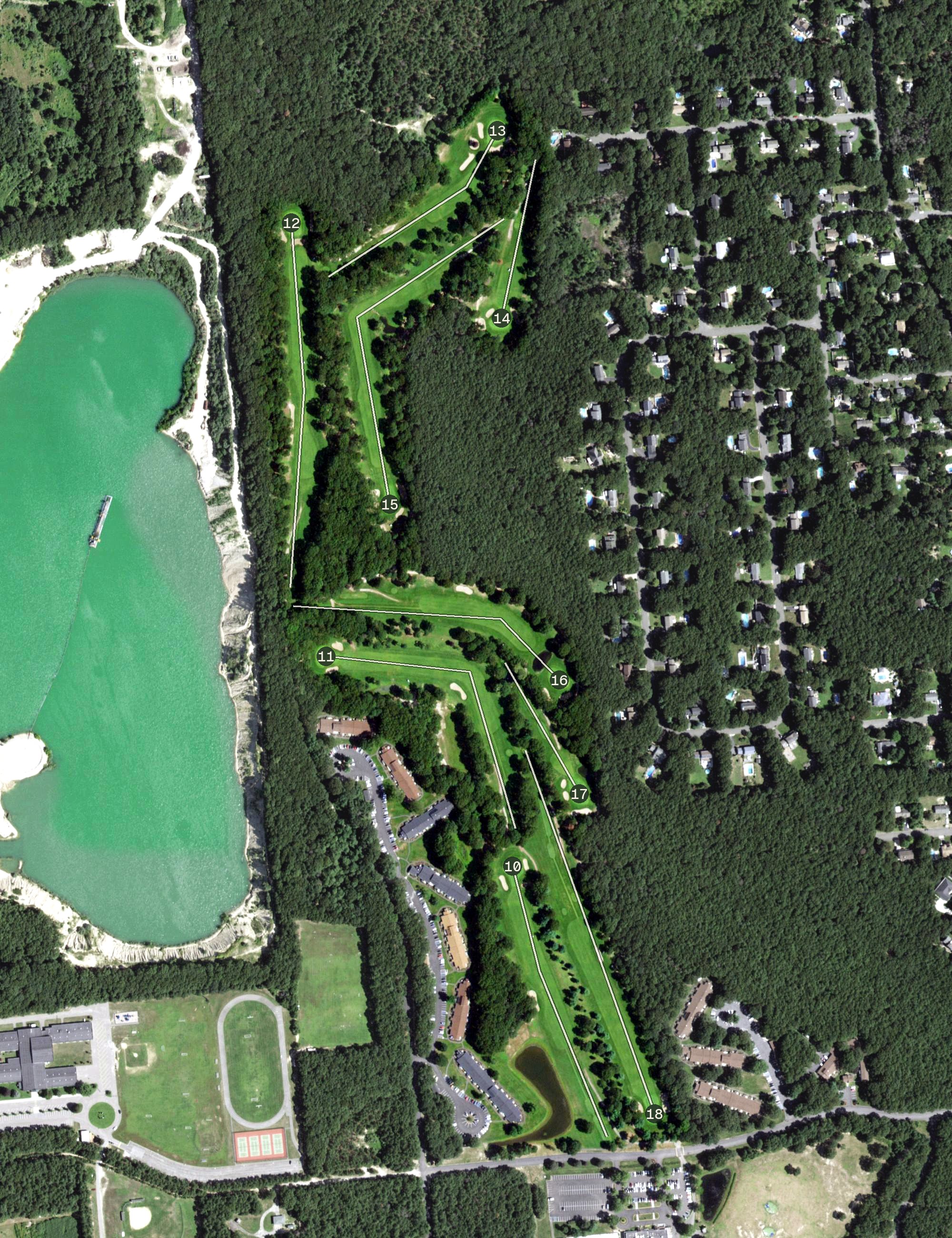 Aerial view of Pine Hills Country Club, NY
