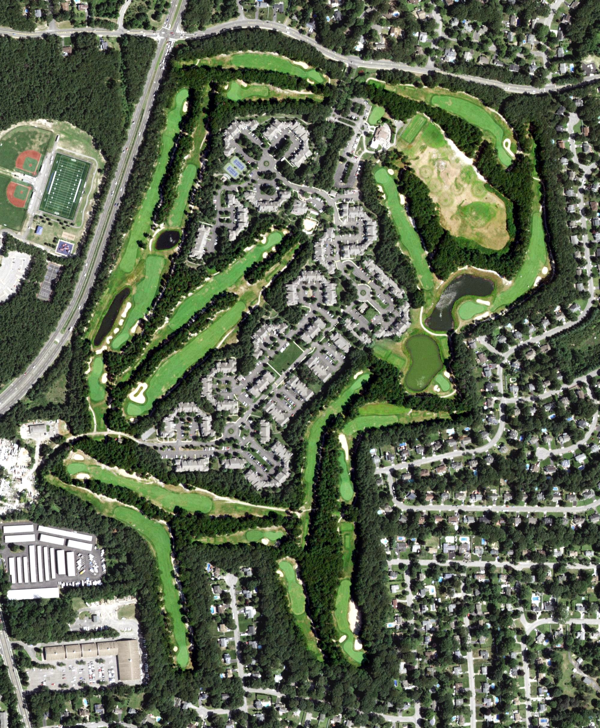 Aerial view of Pine Ridge Golf Club, NY