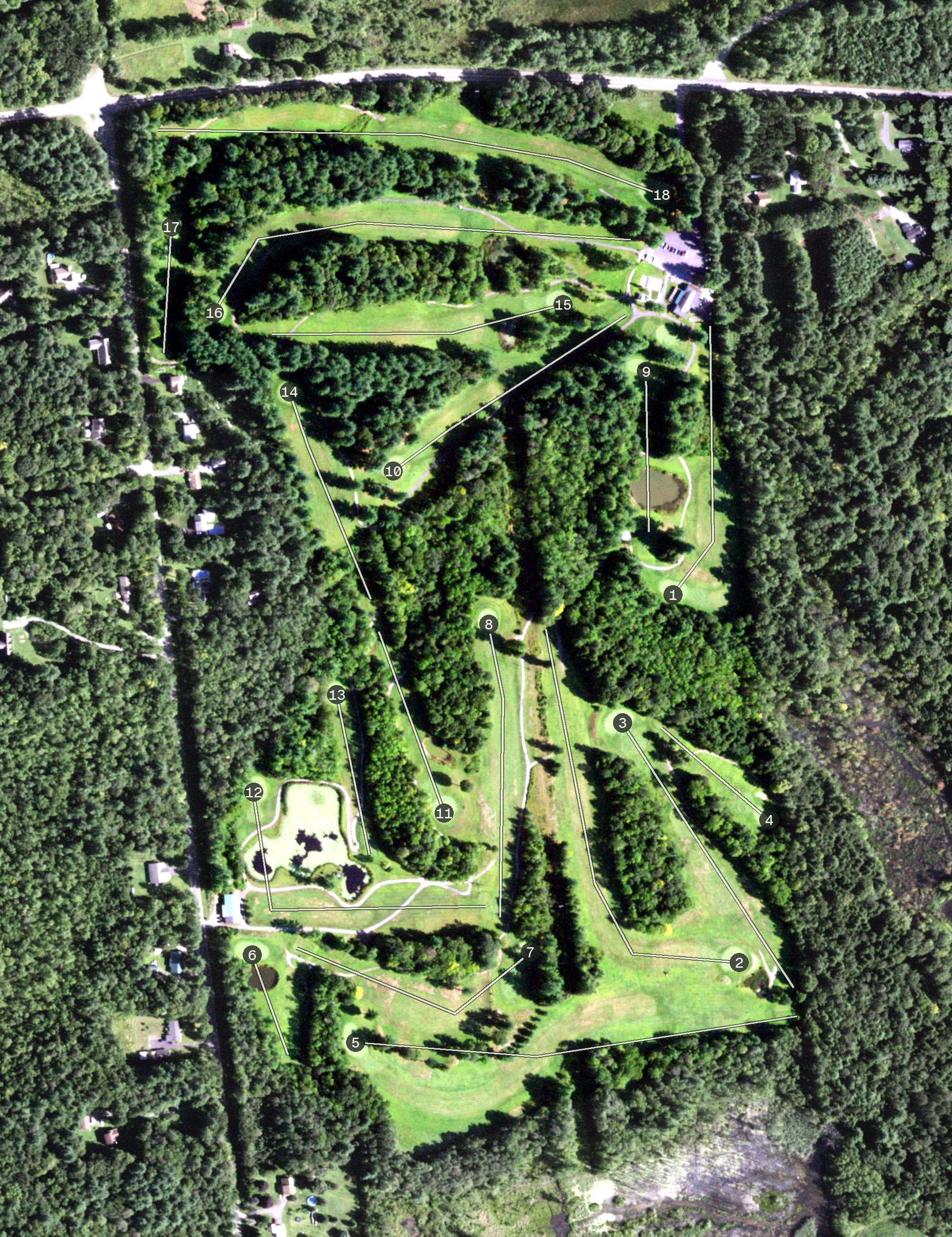 Aerial view of Pioneer Hills Golf Course, NY