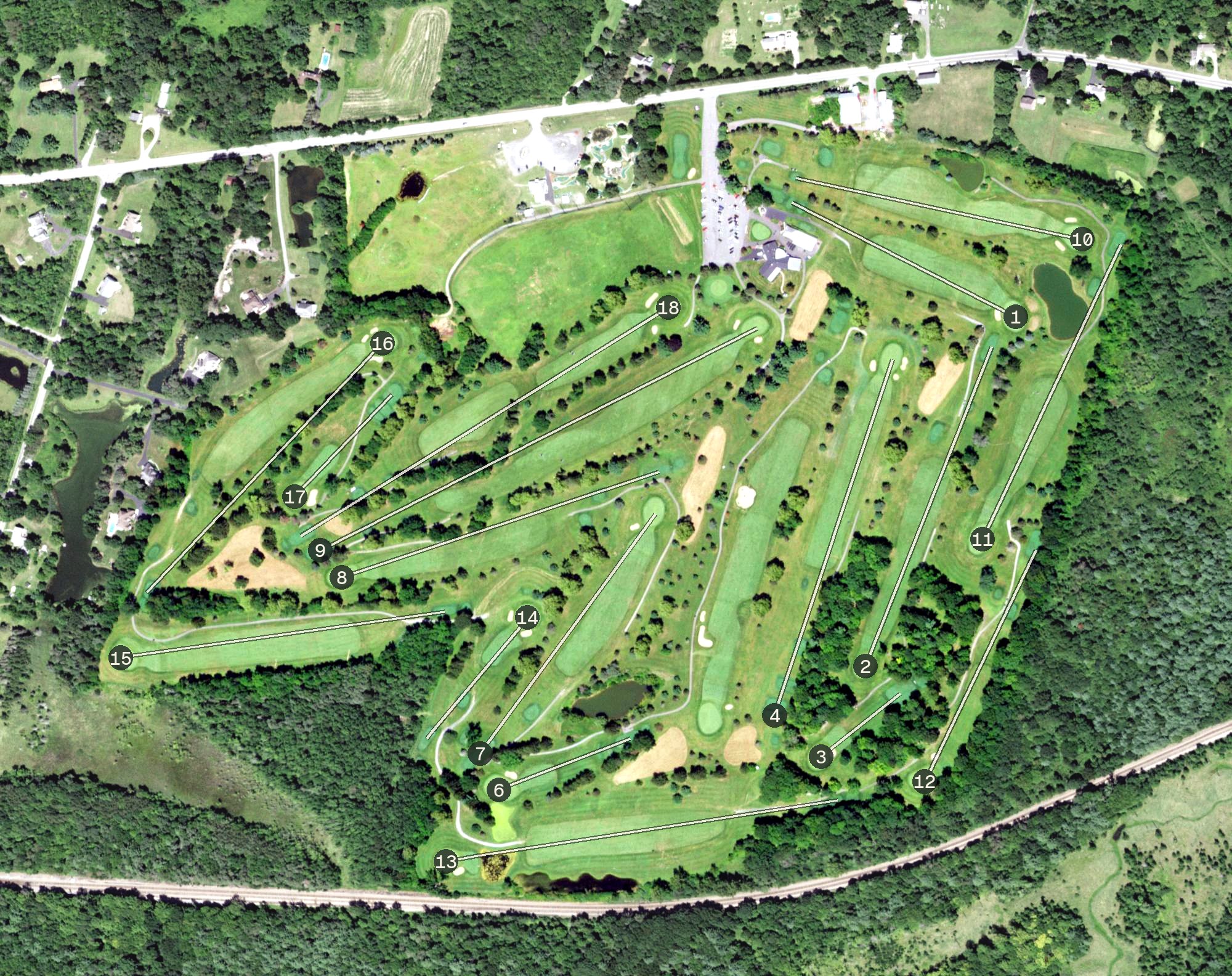 Aerial view of Players Park Golf Course, NY