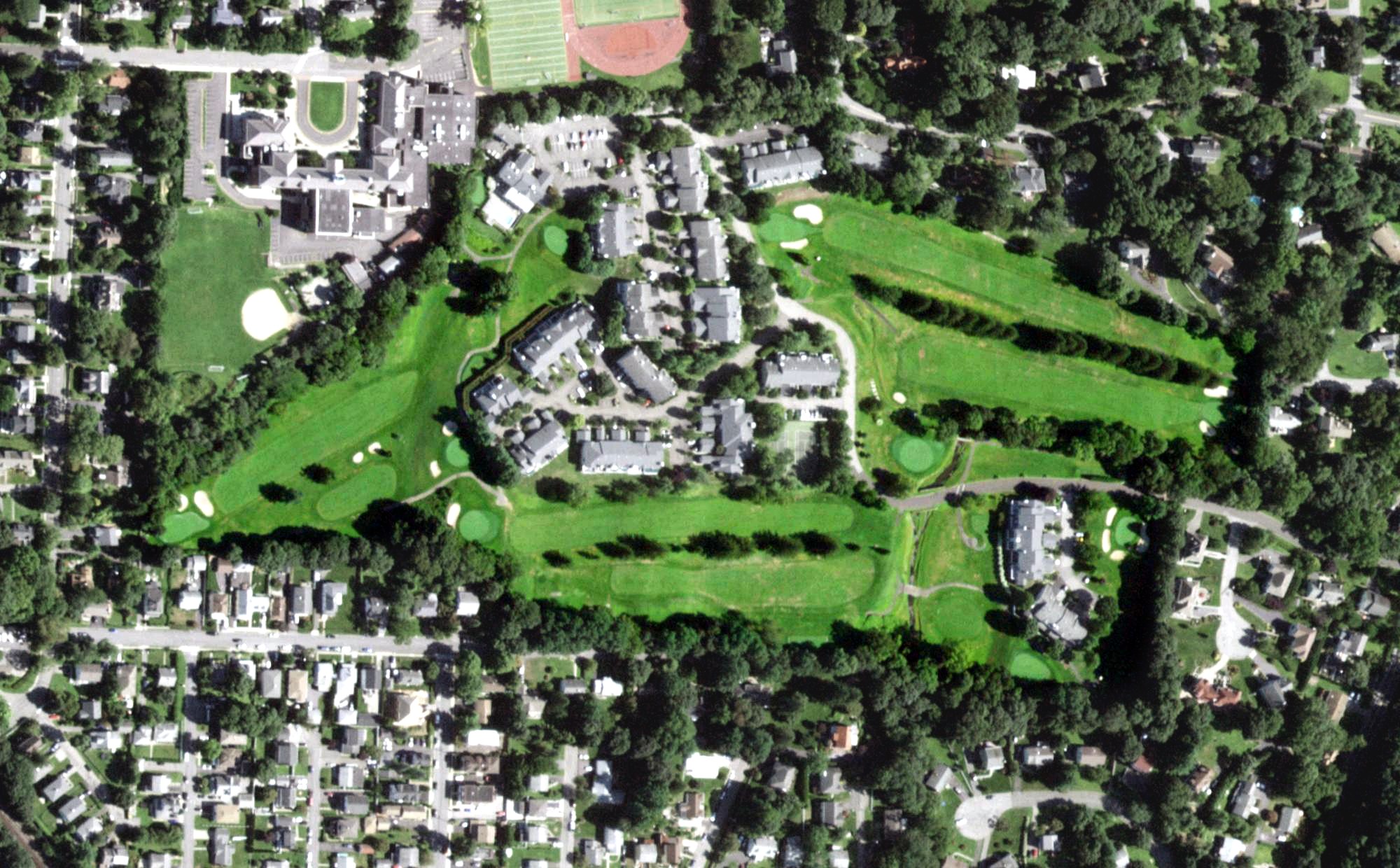 Aerial view of Pleasantville Country Club, NY