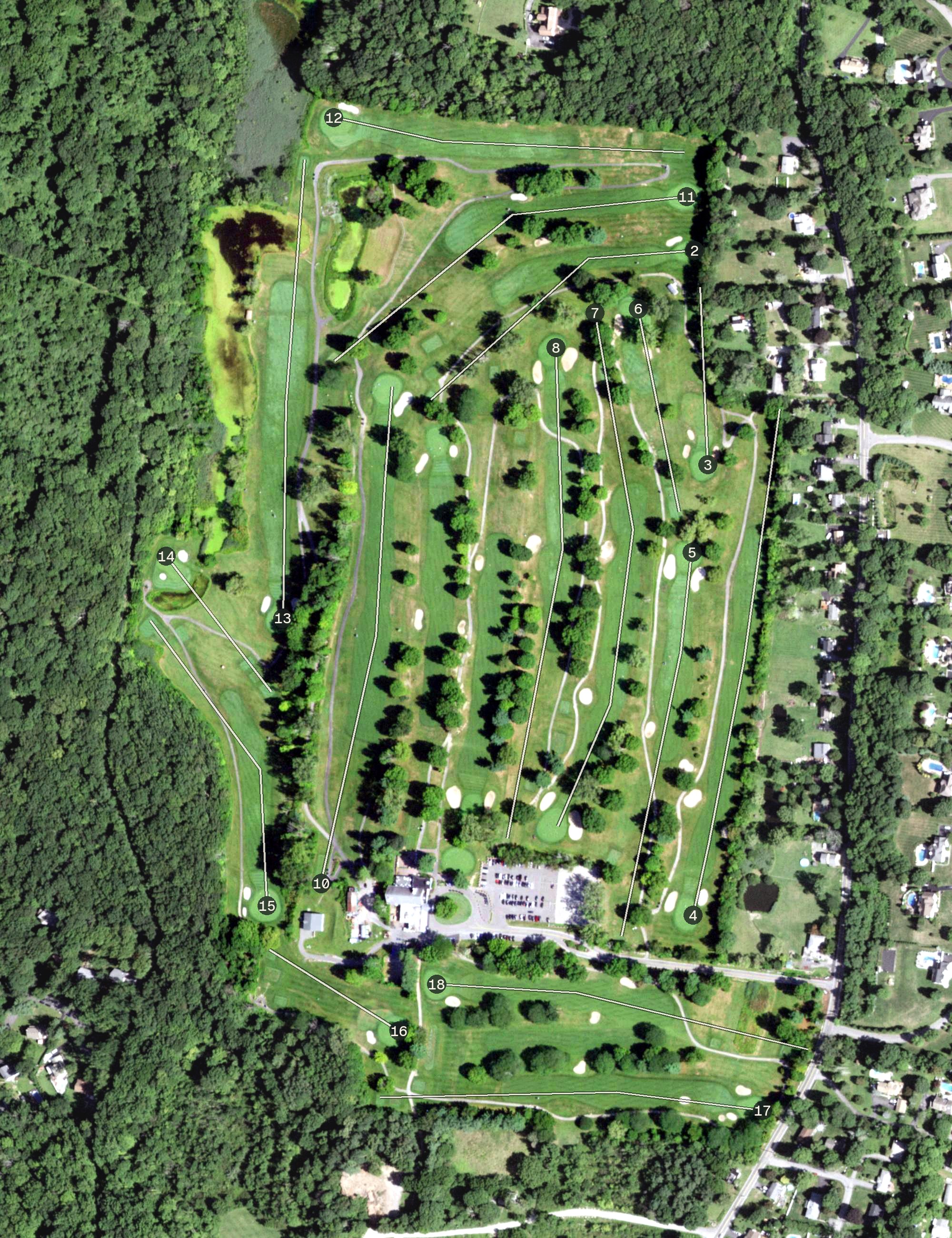 Aerial view of Putnam County Golf Course, NY