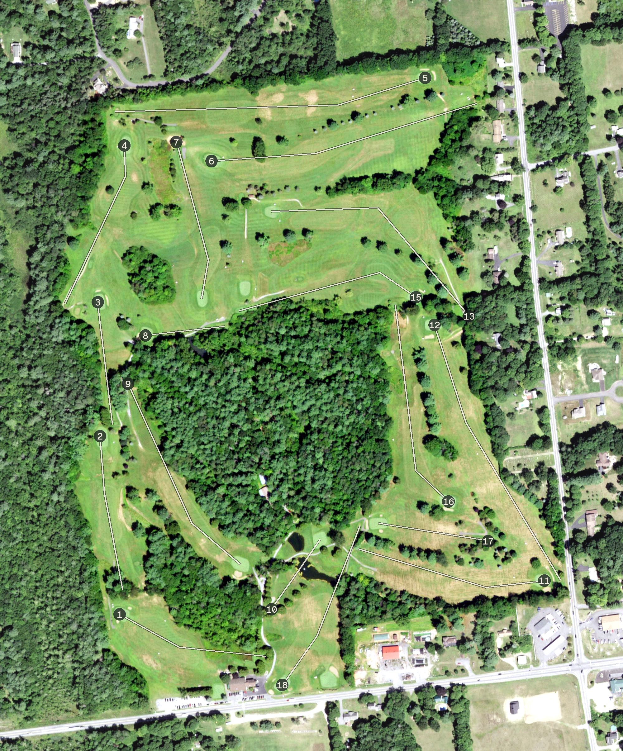 Aerial view of Queensbury Country Club, NY