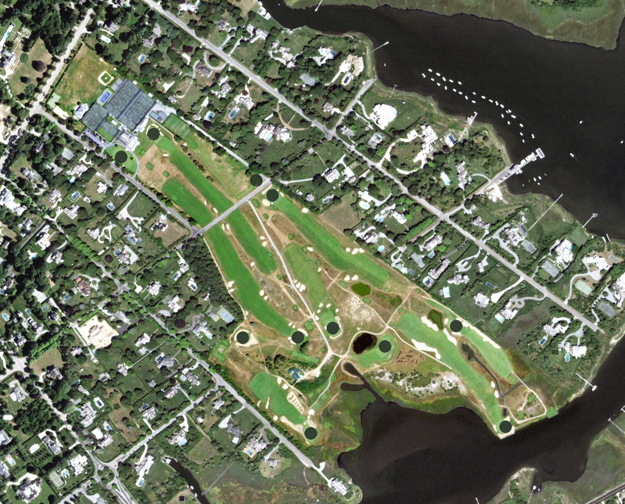 Aerial view of Quogue Field Club, NY