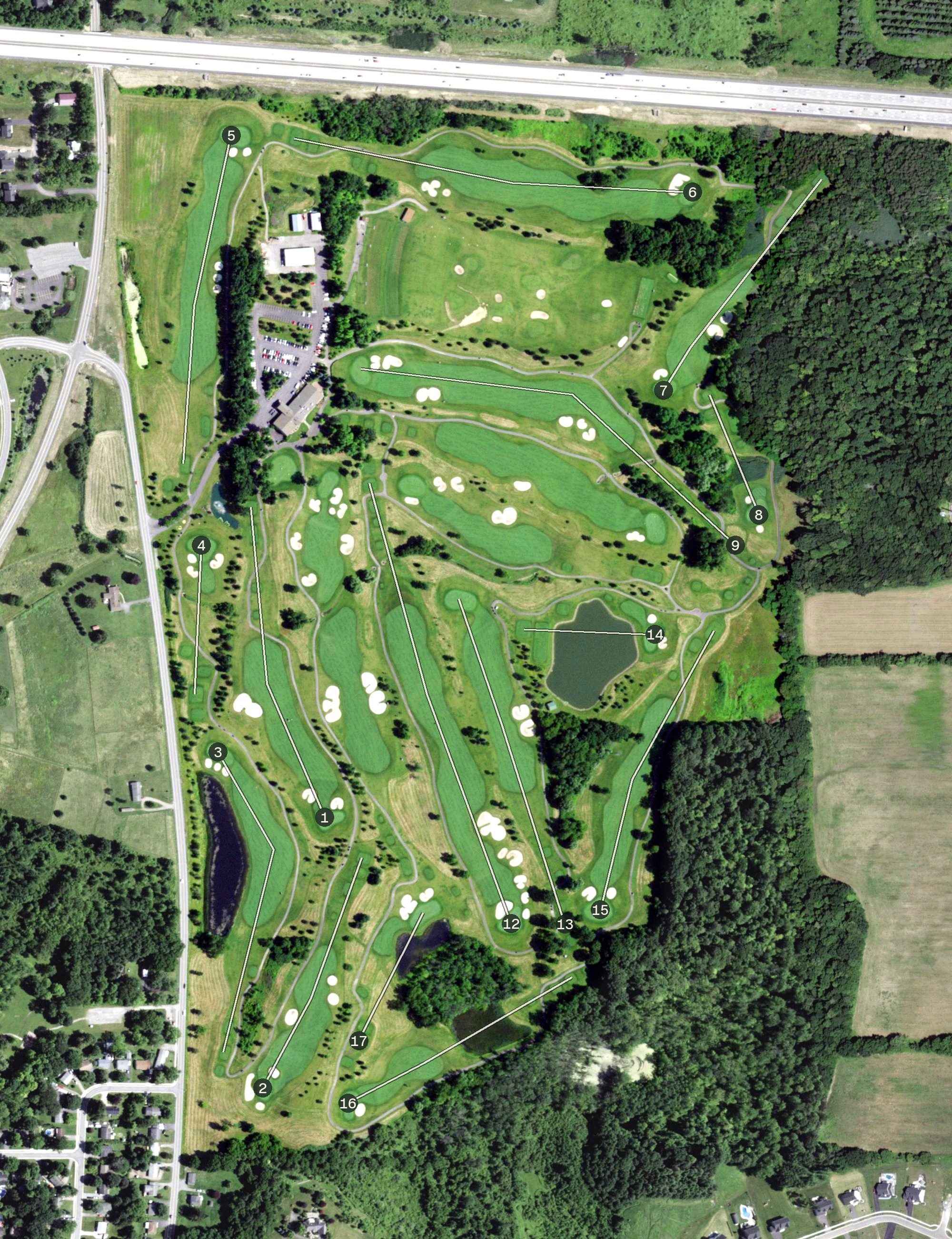 Aerial view of Ravenwood Golf Club, NY