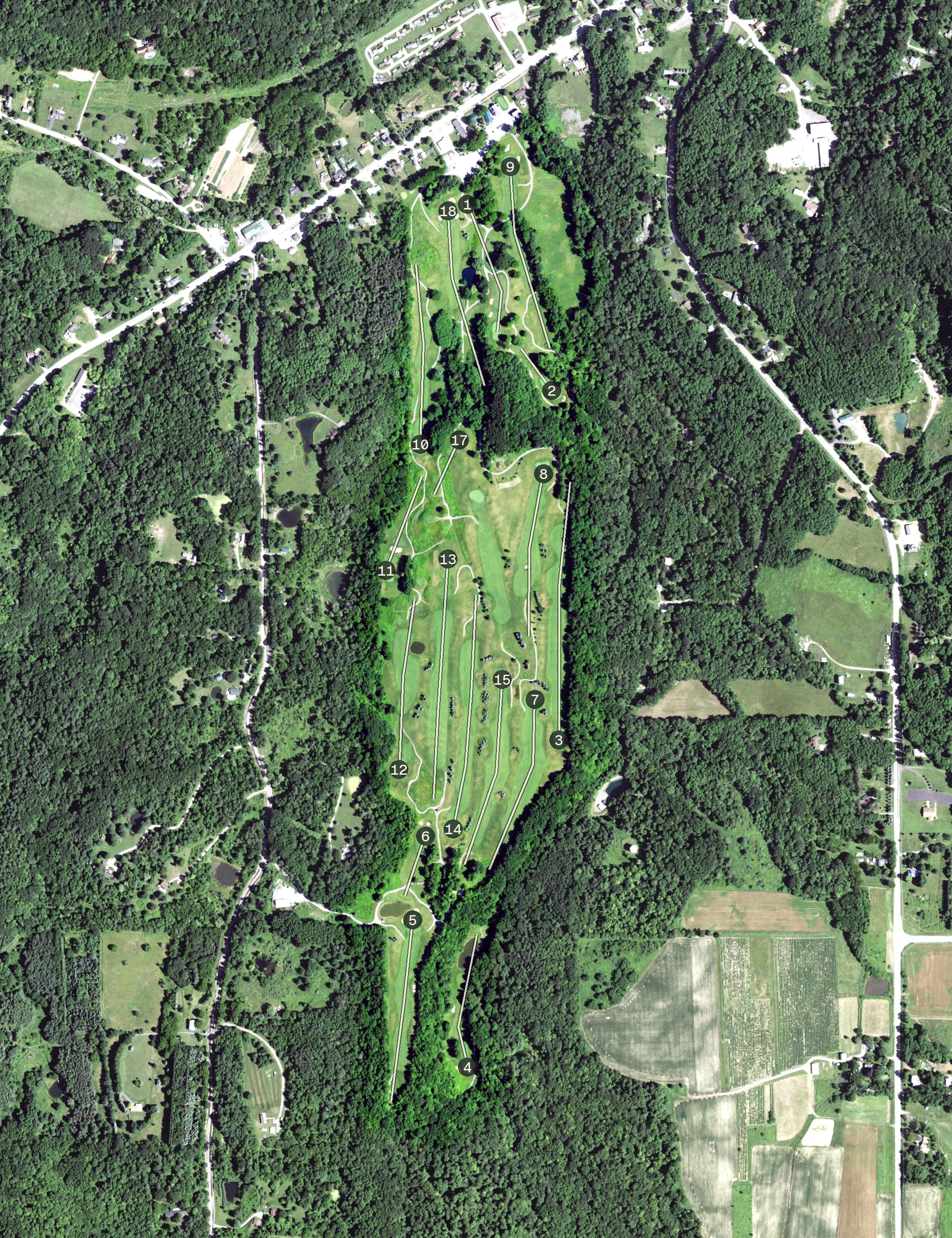 Aerial view of Reservoir Creek Golf Club, NY