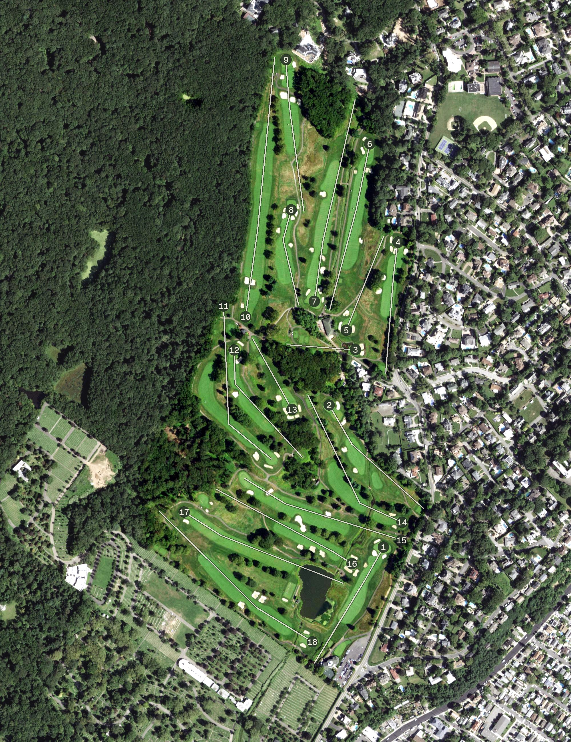 Aerial view of Richmond County Country Club, NY