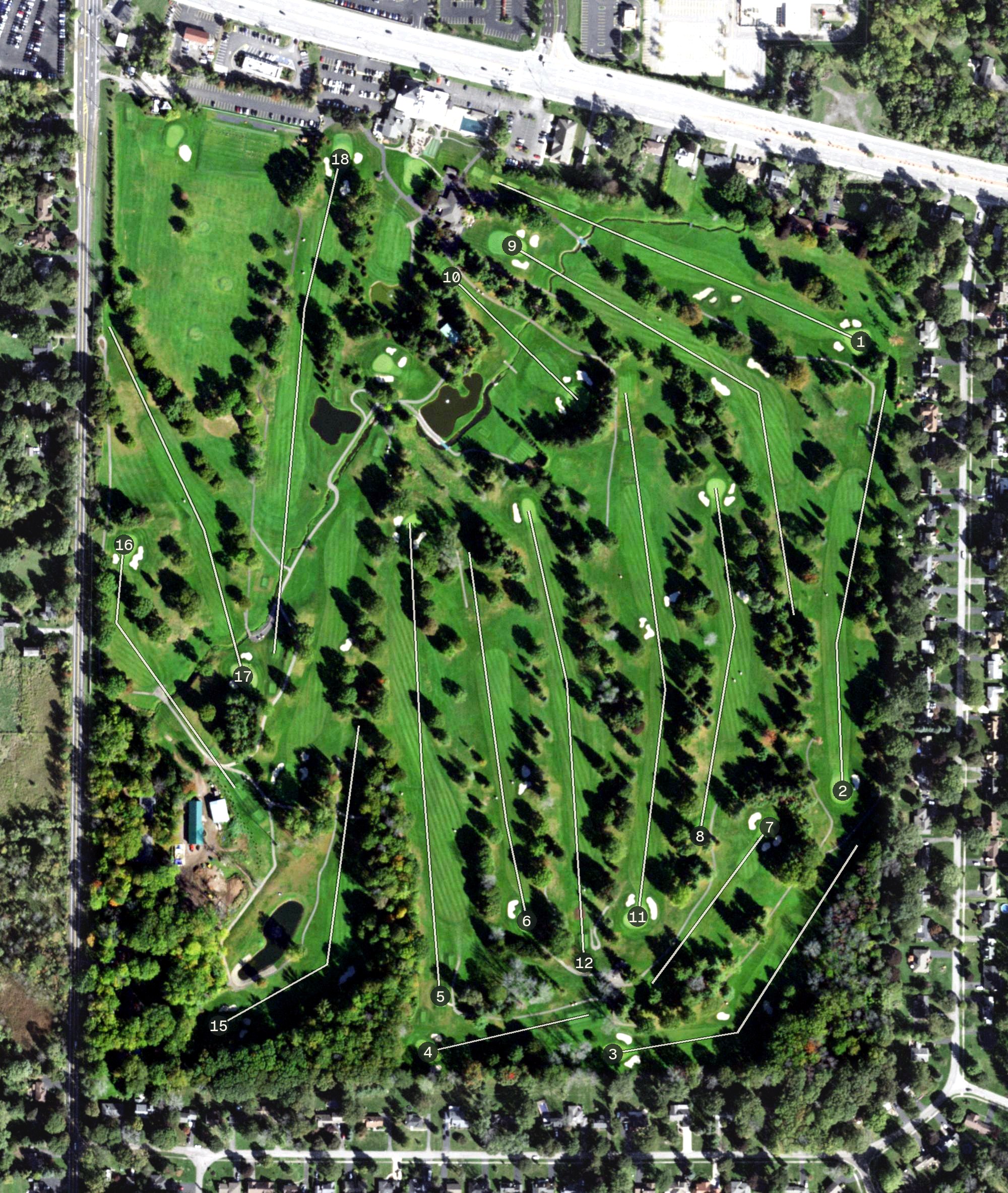 Aerial view of Ridgemont Country Club, NY