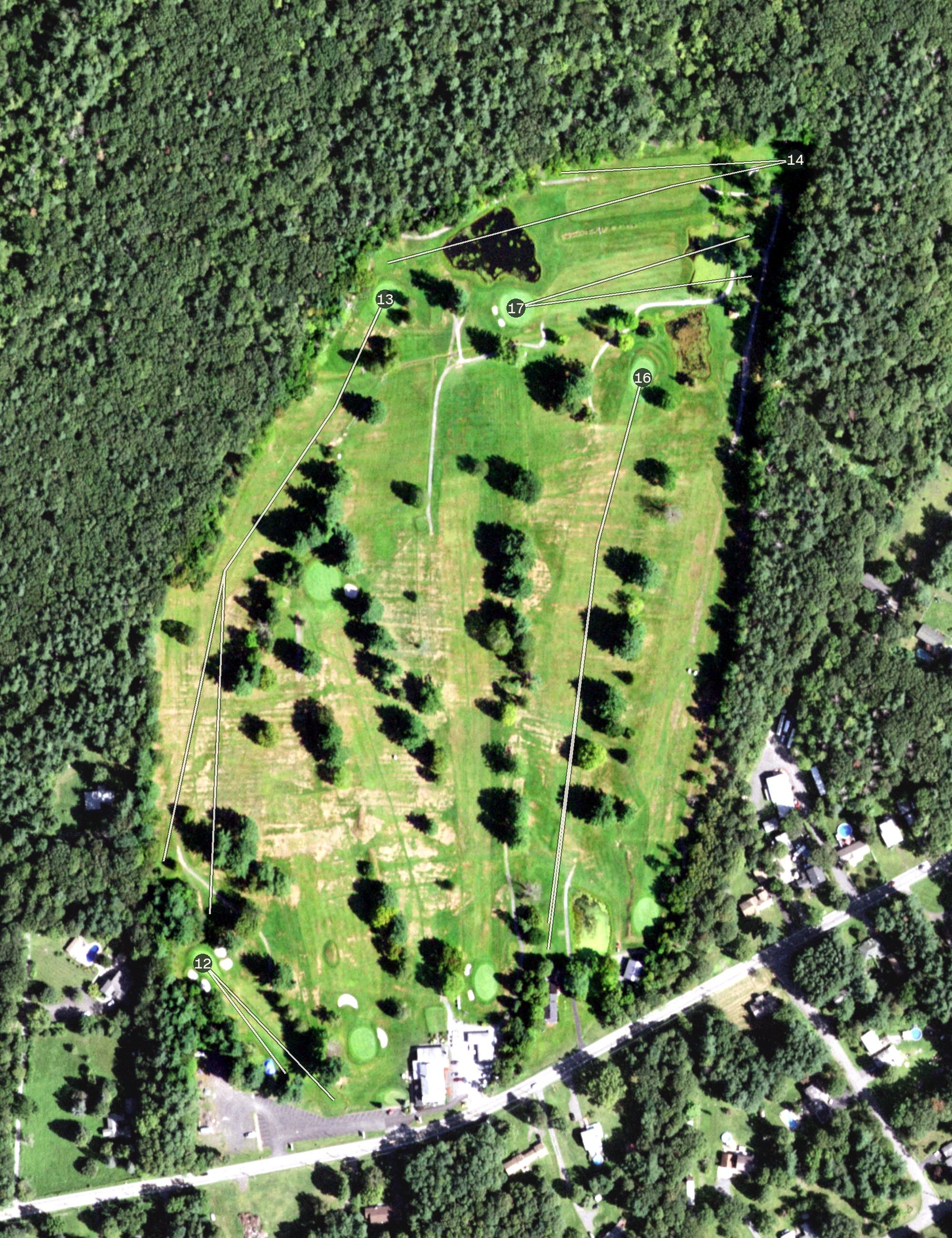 Aerial view of Rip Van Winkle Country Club, NY
