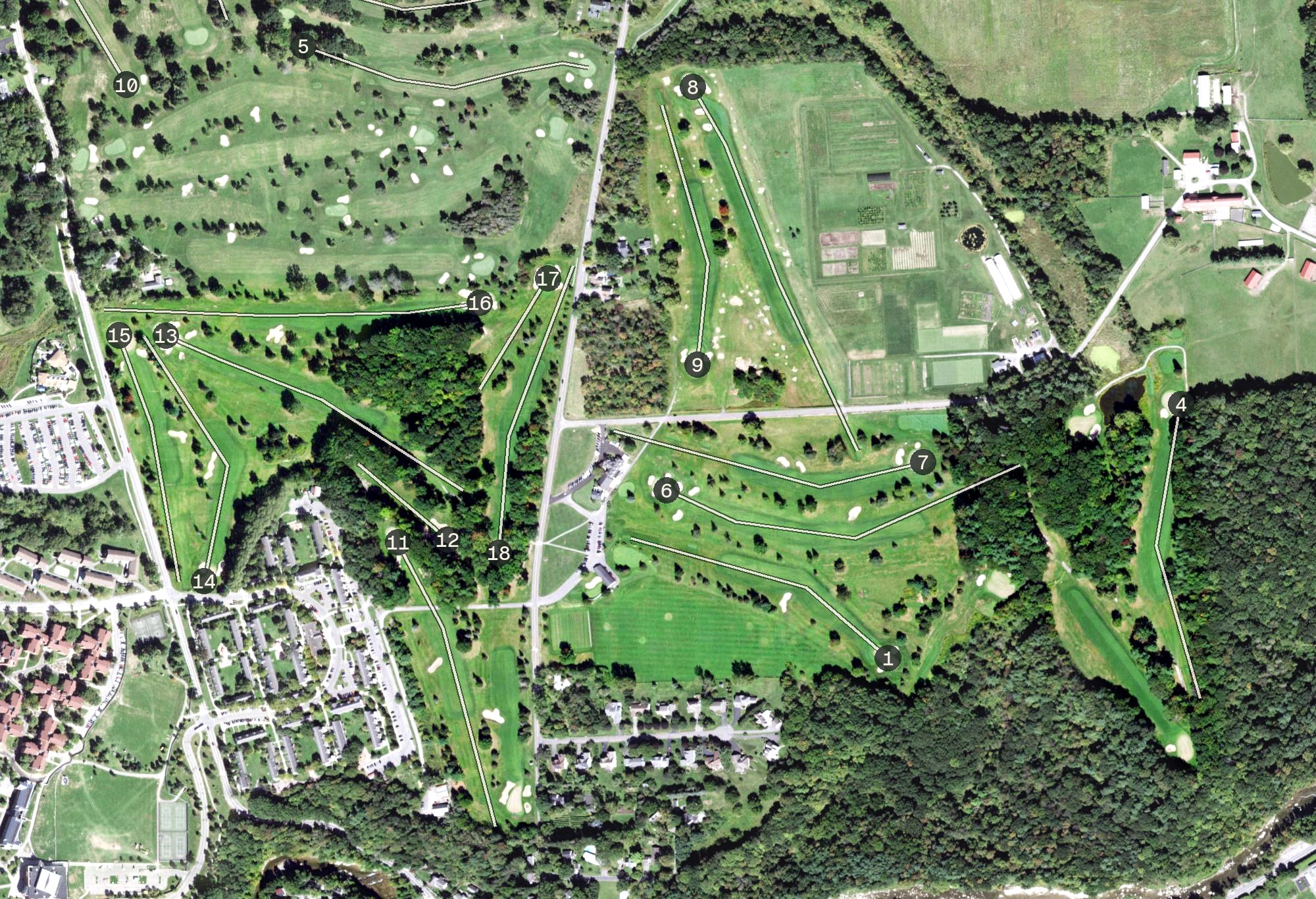 Aerial view of Robert Trent Jones Golf Course, NY