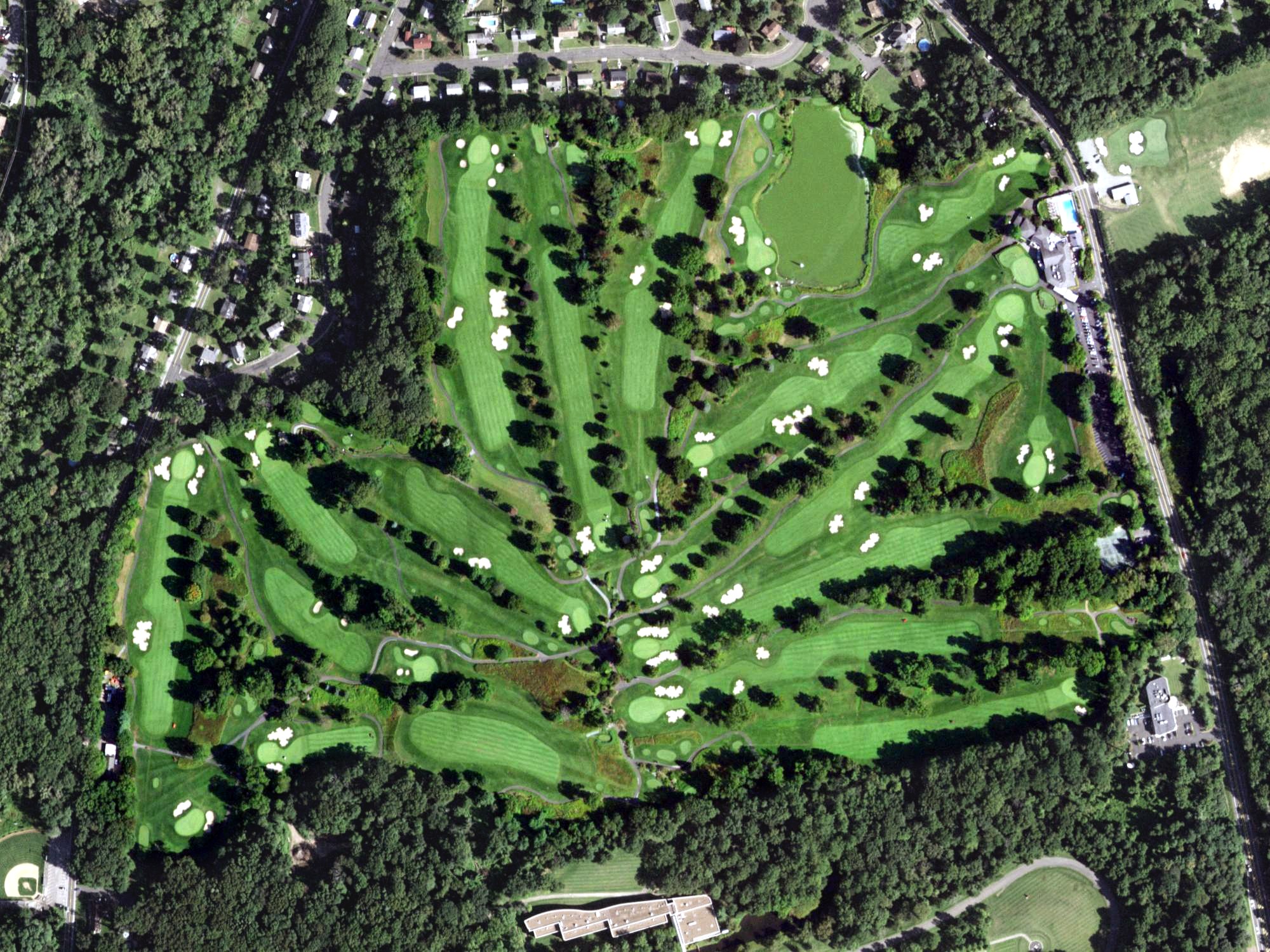 Aerial view of Rockland Country Club, NY