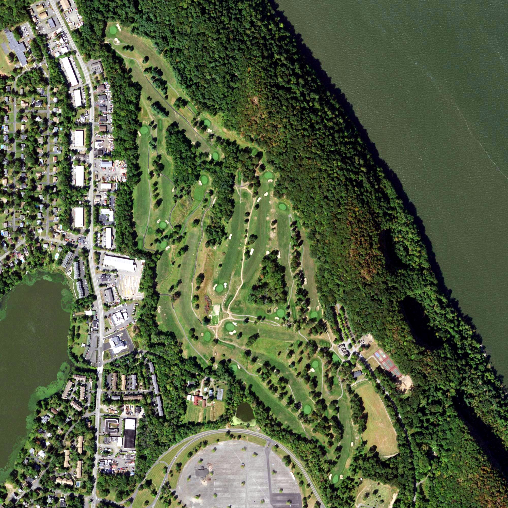 Aerial view of Rockland Lake Championship Golf Course, NY