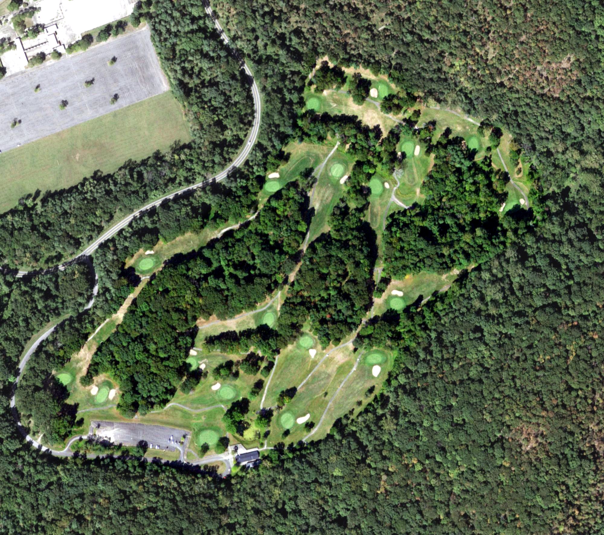 Aerial view of Rockland Lake Executive Golf Course, NY